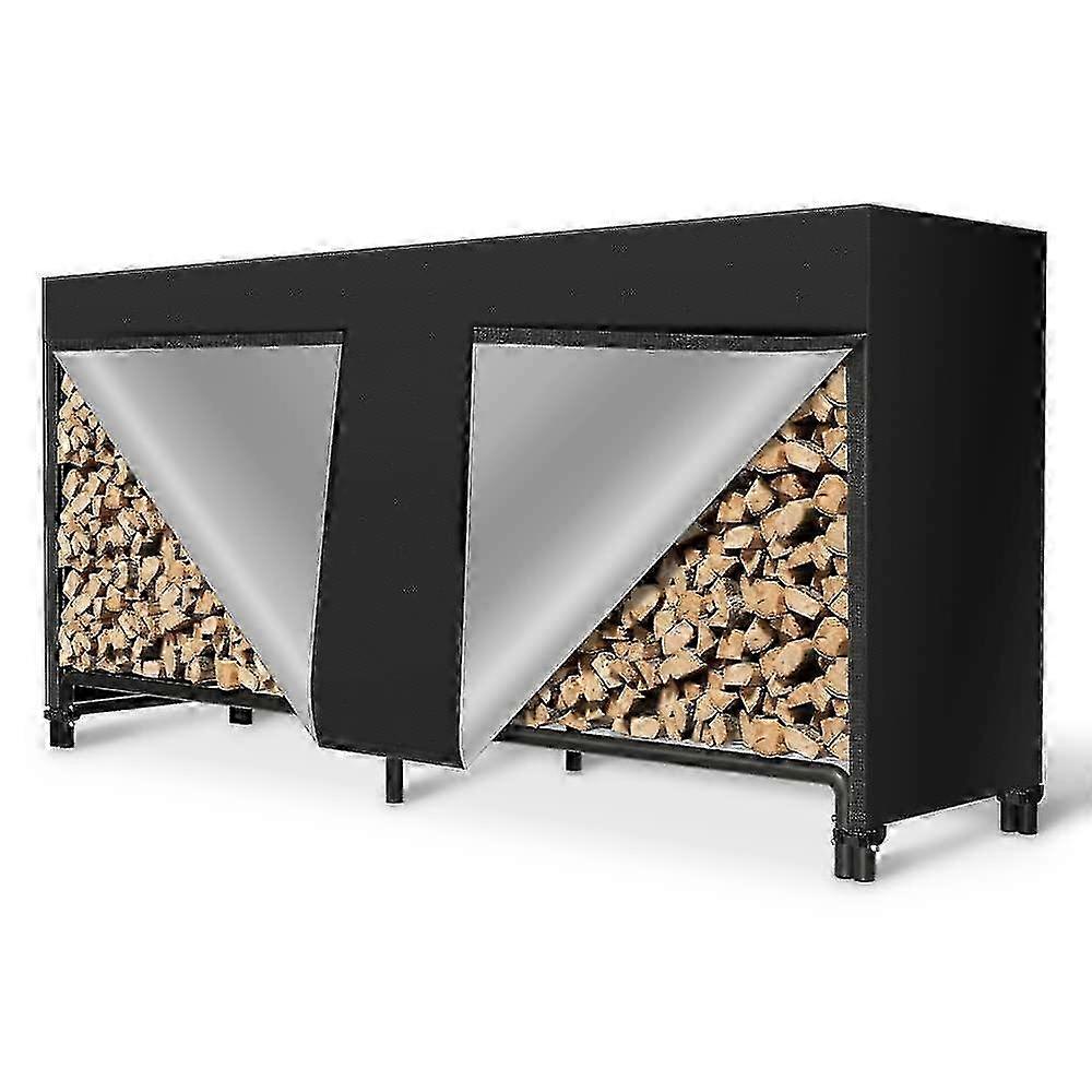 כיסוי מתלה עצי הסקה כבד 8 רגל בד אוקספורד הגנה חיצונית