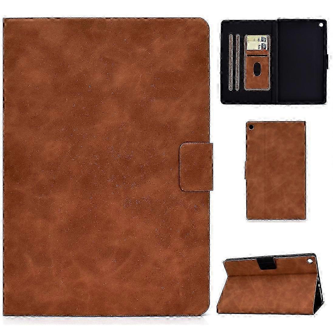 Cowhide Texture Horizontal Flip Leather Case with Holder & Card Slots & Sleep / Wake-up Function For Kindle Fire HD8 2016 / 2017