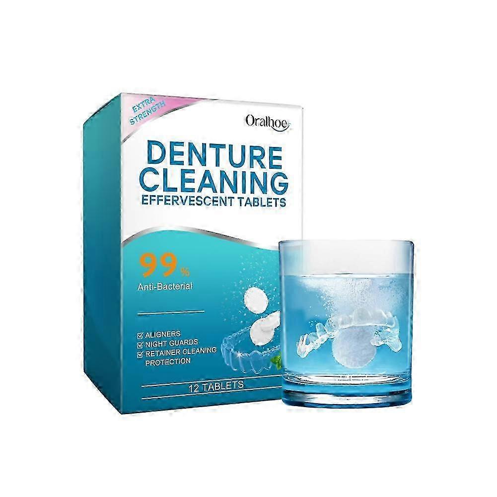 Retainer Cleaner & Denture Cleanser -12 Effervescent Tablets