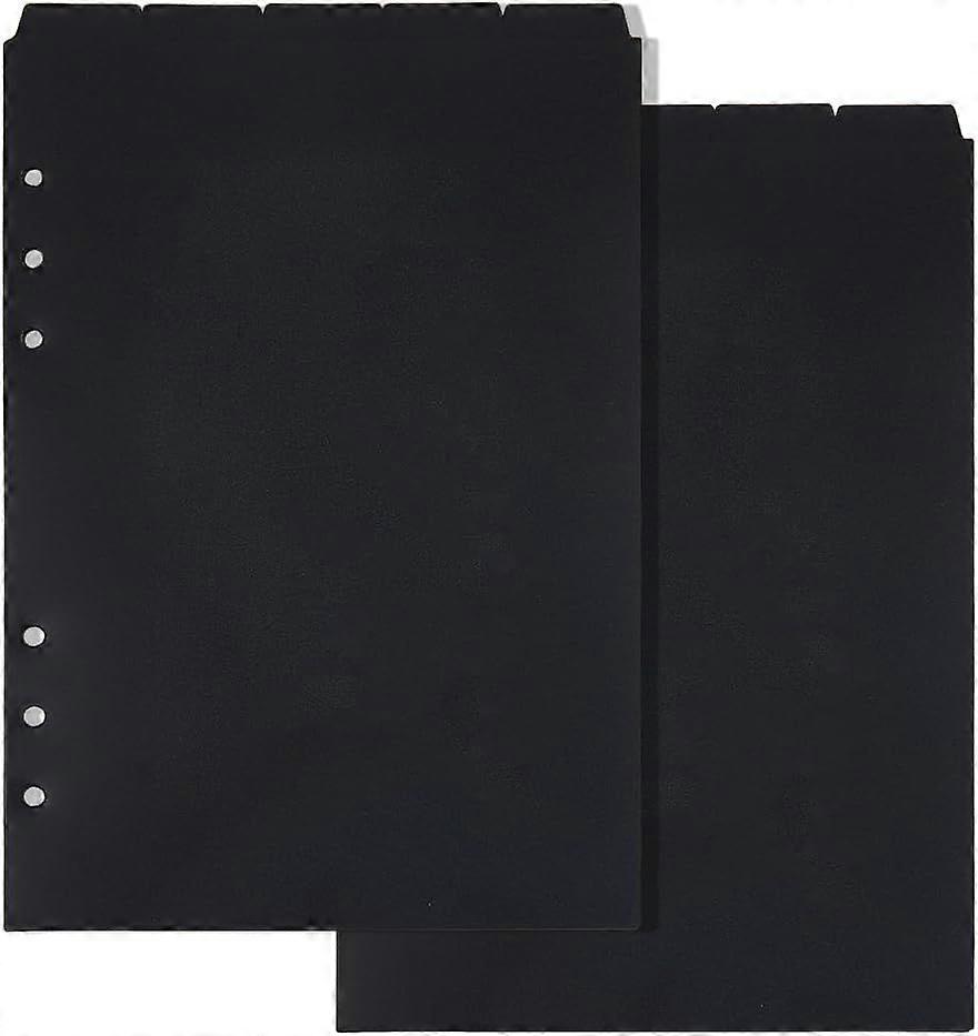 2 Sets 10 Sheets A5 Index Binder Dividers Black Plastic 6 Ring Binder Dividers Binder 5-Tab Binder Dividers Index Dividers with Top Tabs for Planner N