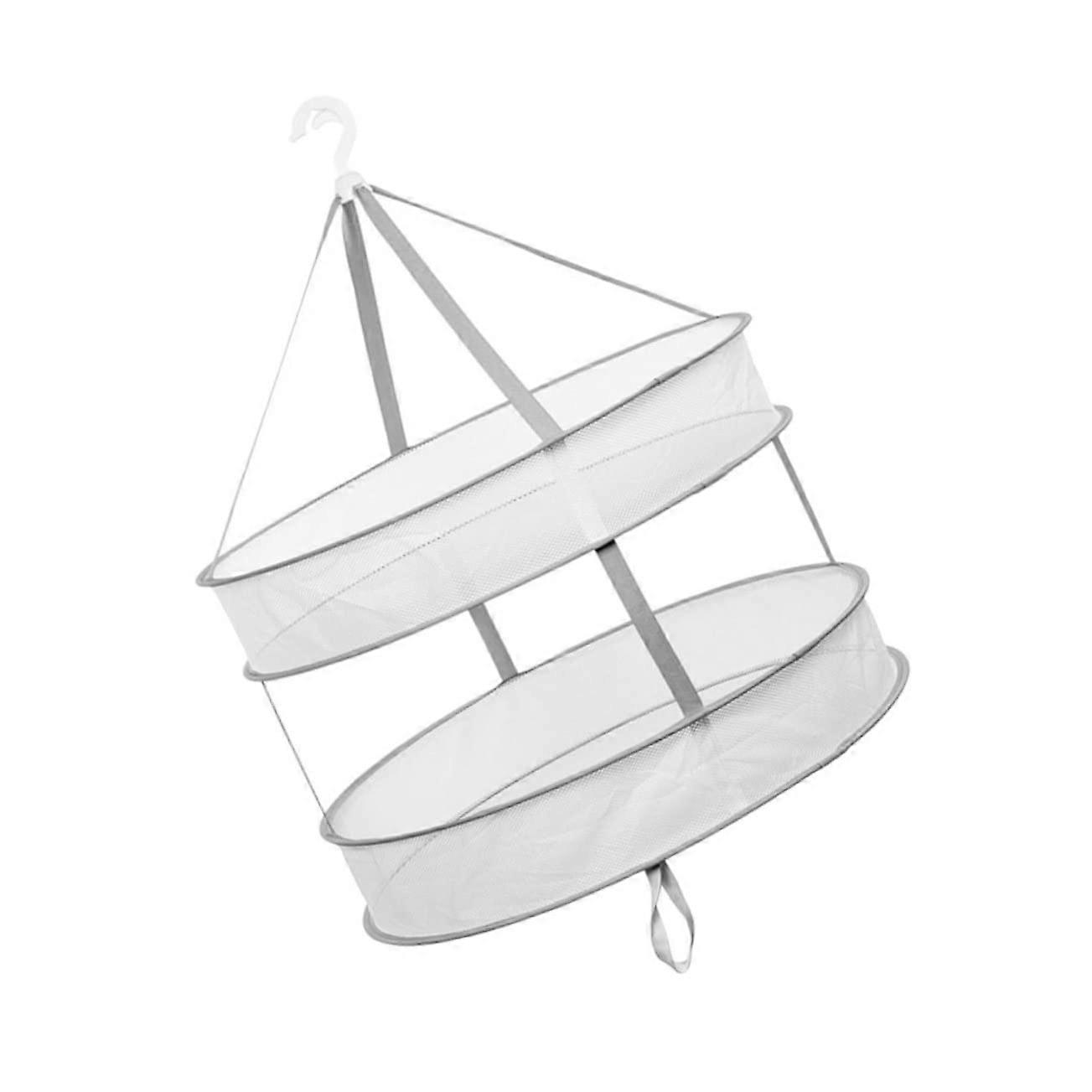 Folding Clothes Drying Hanger Net with Breathable Mesh for Socks Towels Underwear Bras, Large Gray for Home Outdoor Travel