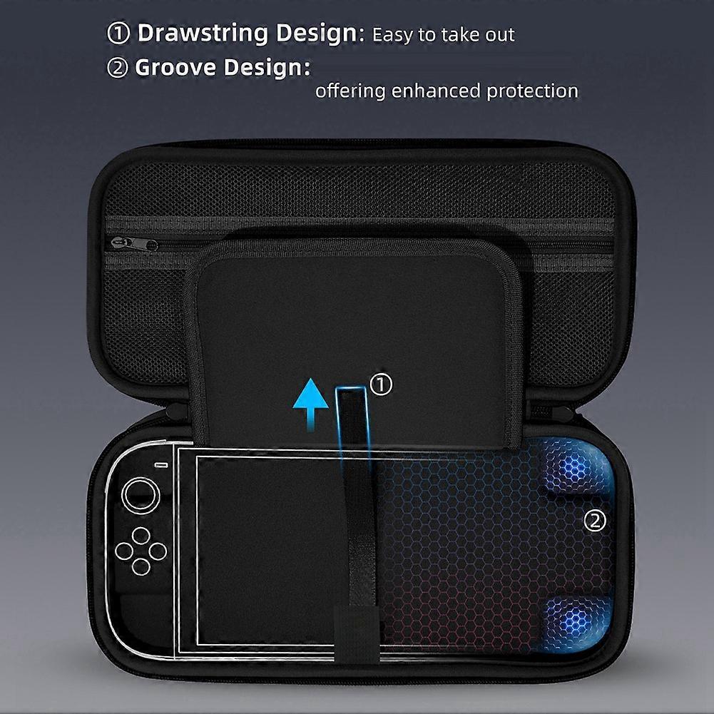 Travel Carrying Case for Switch 2 Host Protective Portable Hard Shell Case with Dual Zipper Ergonomic Handle Black White