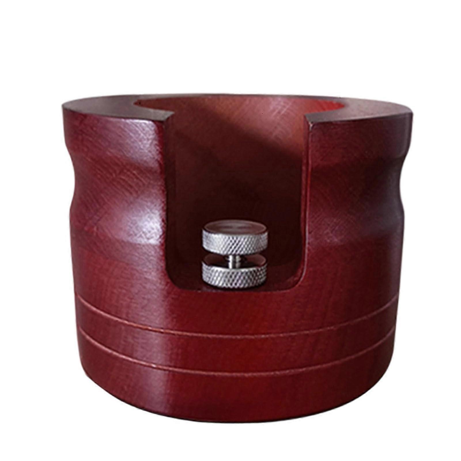 Coffee Tamping Station with Adjustable Height, Solid Wood Portafilter Stand for 51mm Espresso