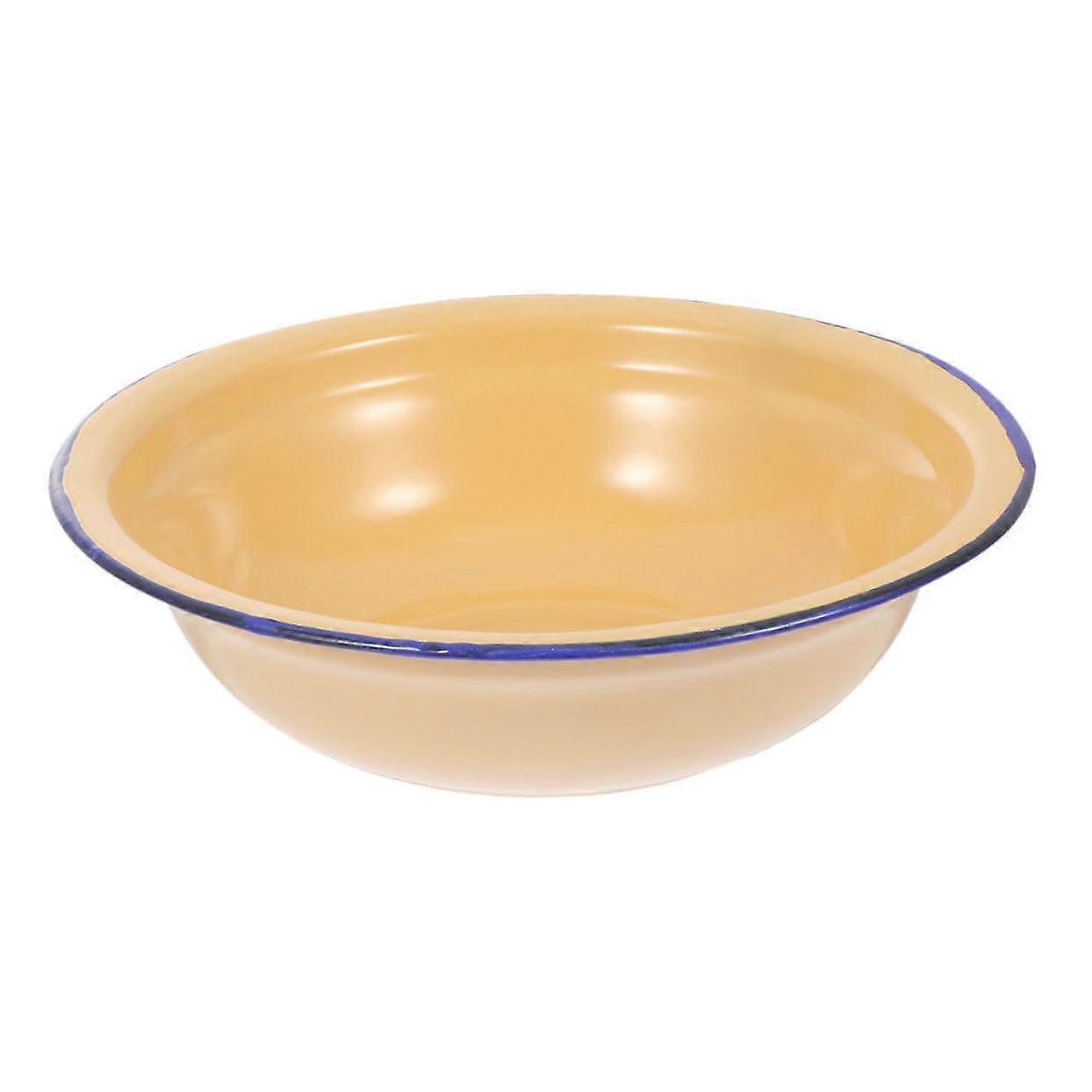 Large Vintage Enamel Basin with Handles Retro MultiUse Durable EasyClean Kitchen Bathroom