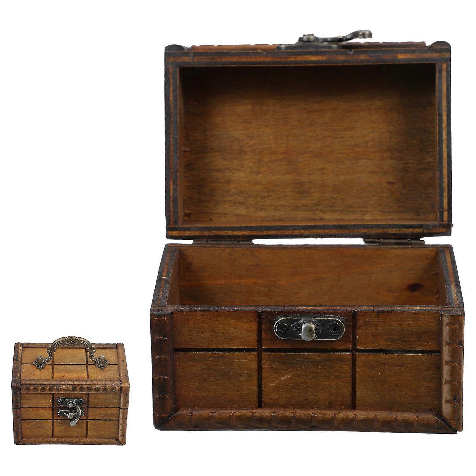 Rectangular Pirate Treasure Chest For Classroom Display In Brown Color Size 11.90X8.00X8.00CM 1Set