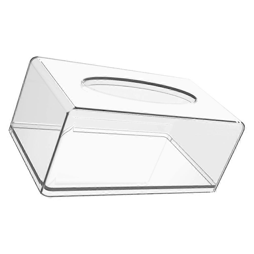 Acrylic Tissue Box Cover Clear Holder Rectangular Dispenser Transparent Organizer for Bathroom Kitchen