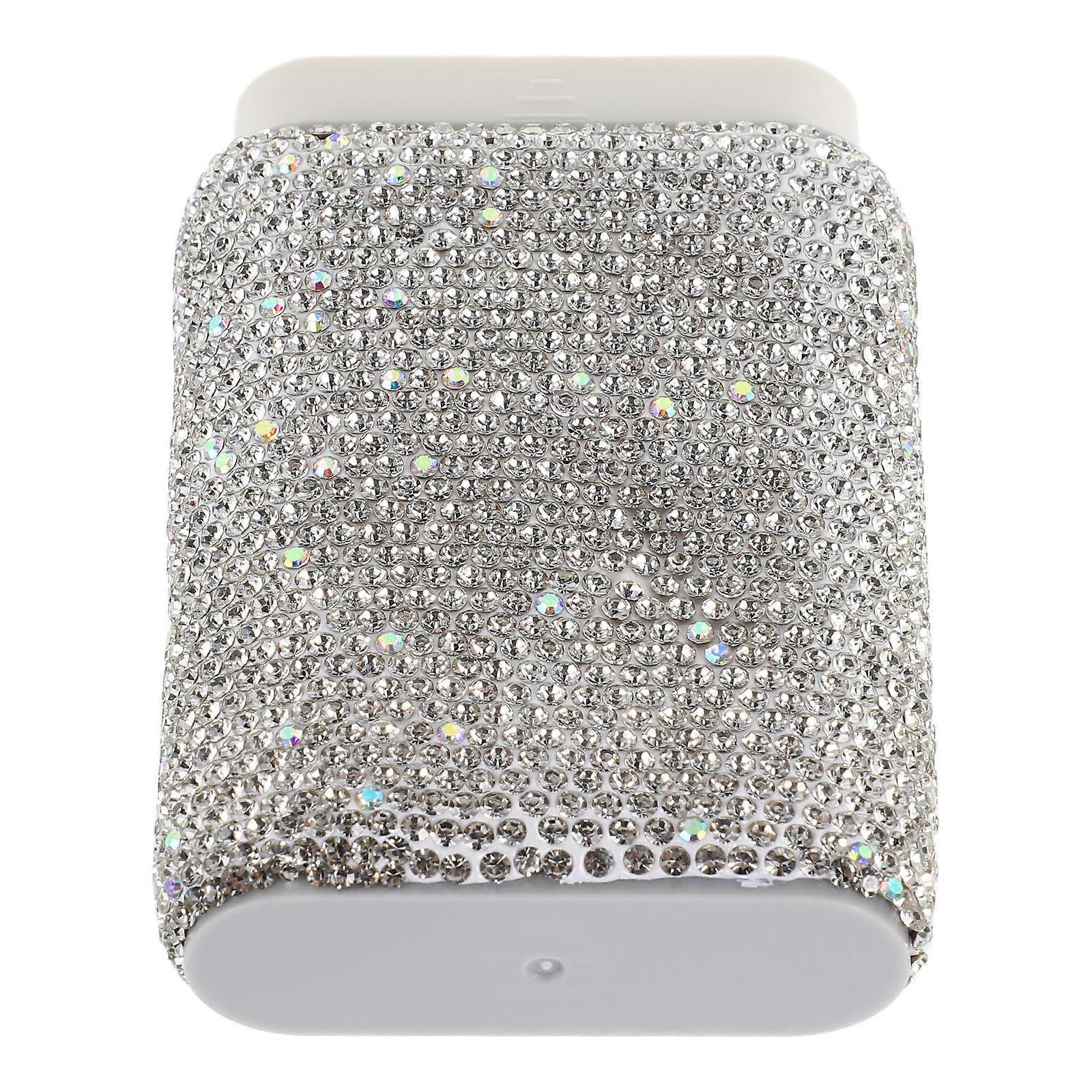 Compact Rhinestone Pill Organizer with 6-Grids for Daily Pill Storage