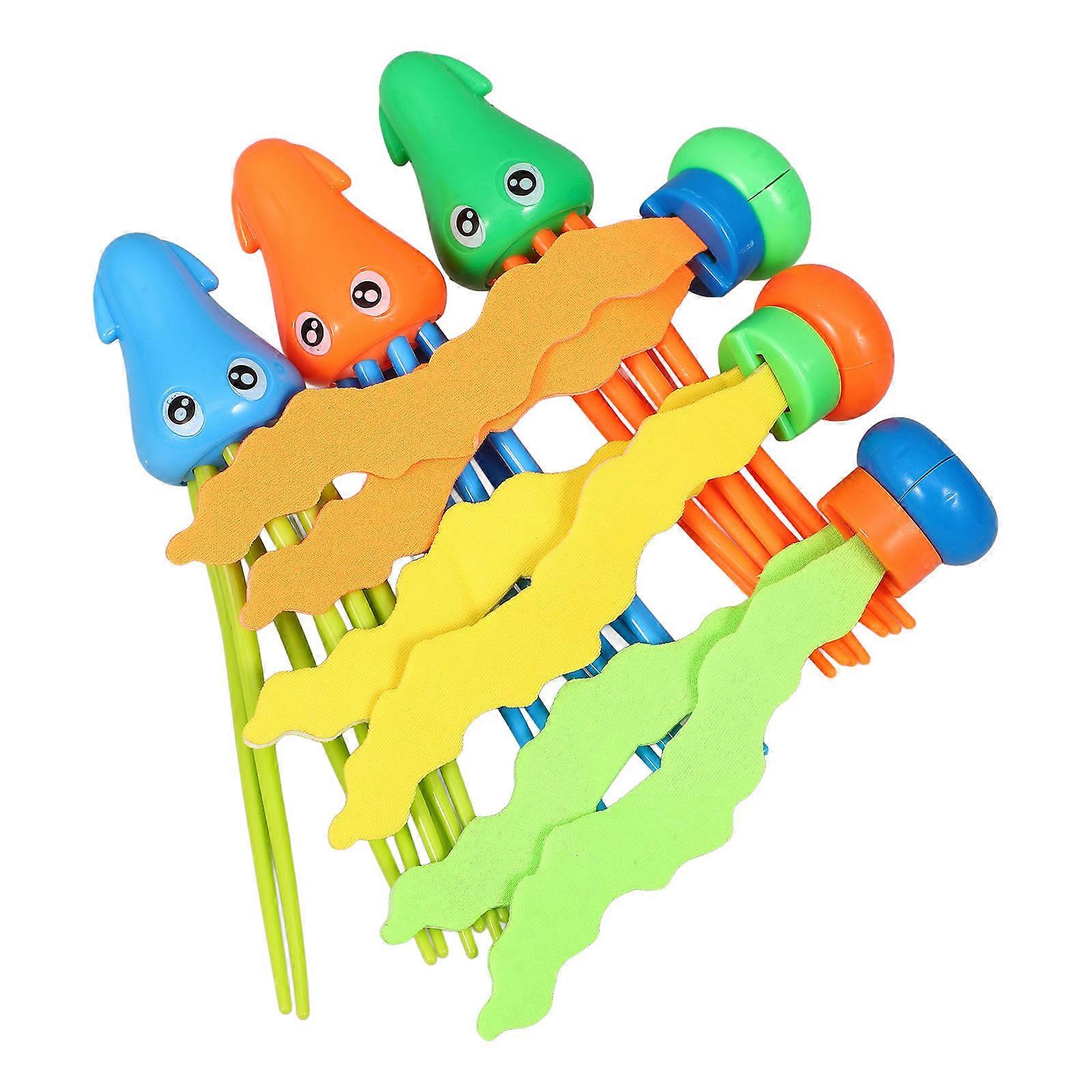 Children Water Diving Toy Set for Pool 6Pcs Assorted Color Diving Seagrass