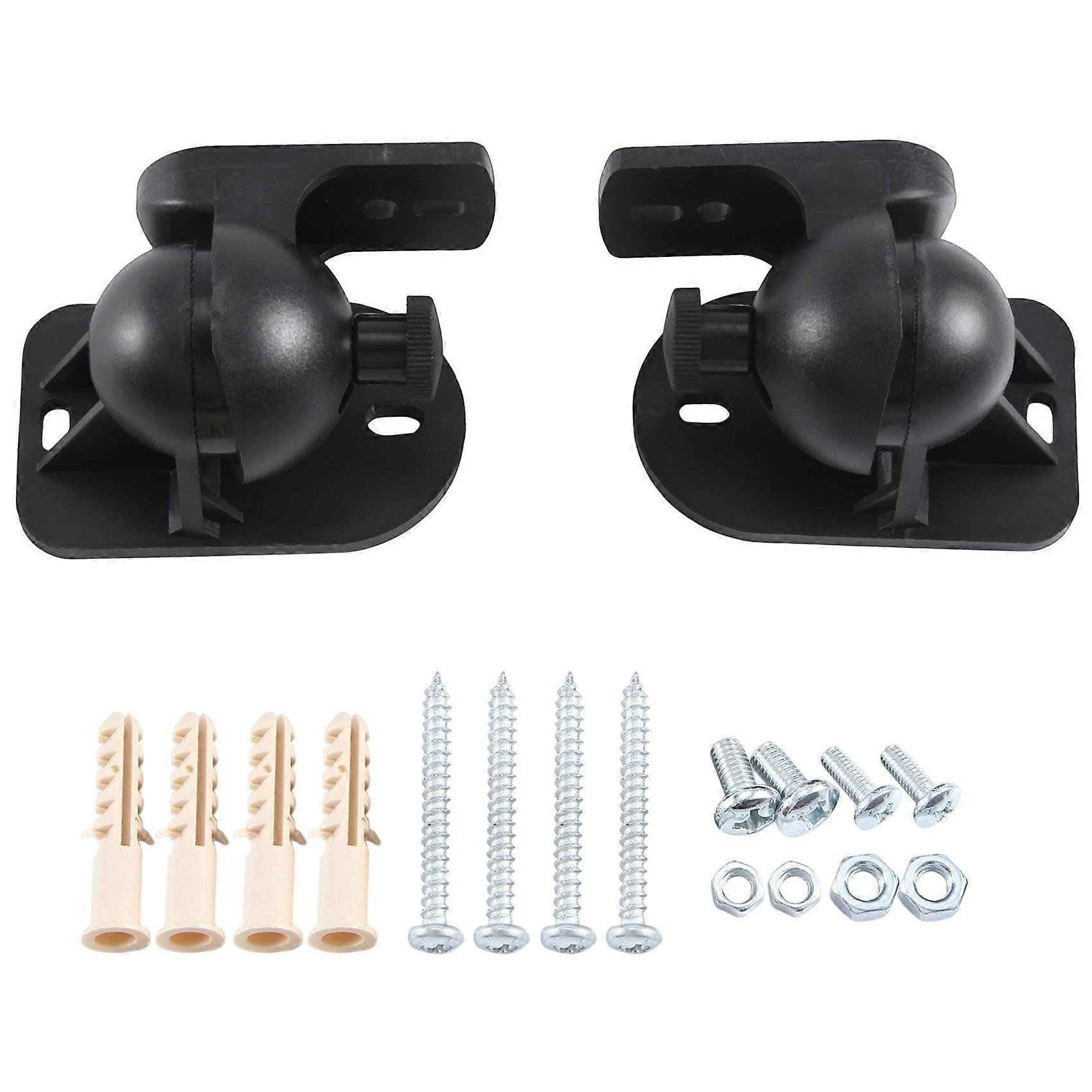 Universal Rotatable Speaker Wall Mount Stand Bracket 1 Pair Black
