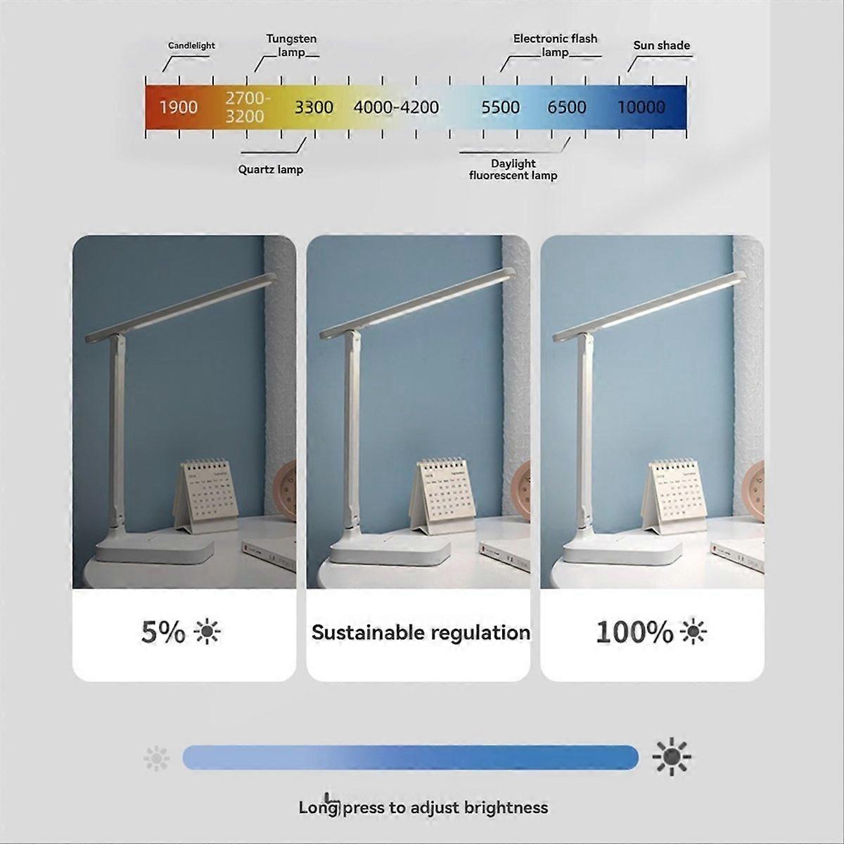 Light Blue Eye Protection Desk Lamp Touch Folding Desk Lamp