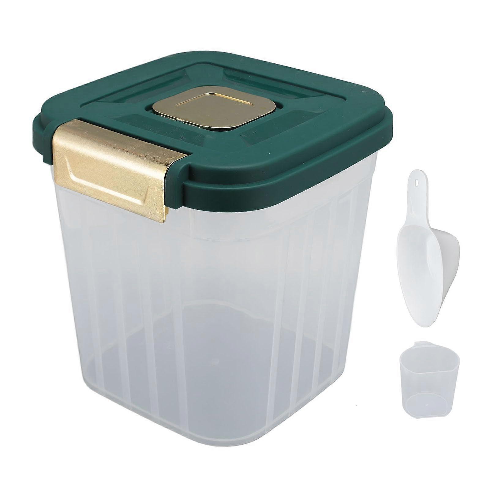 Airtight Rice Storage Container with Scoop and Wheels, 5kg Durable Grain Bin for Kitchen Pantry