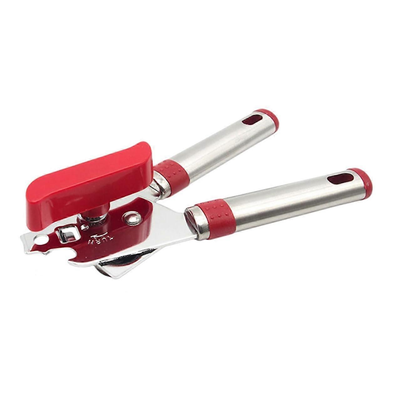 Stainless Steel Can and Bottle Opener with Ergonomic Grip for Smooth Clean Cuts MultiFunction