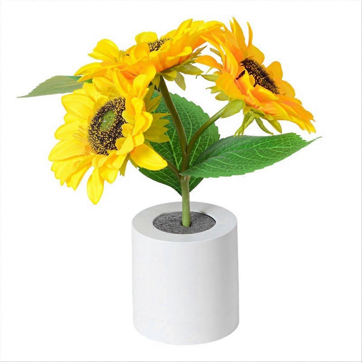 C Rechargeable Sunflower LED Simulation Night Light Table Lamp