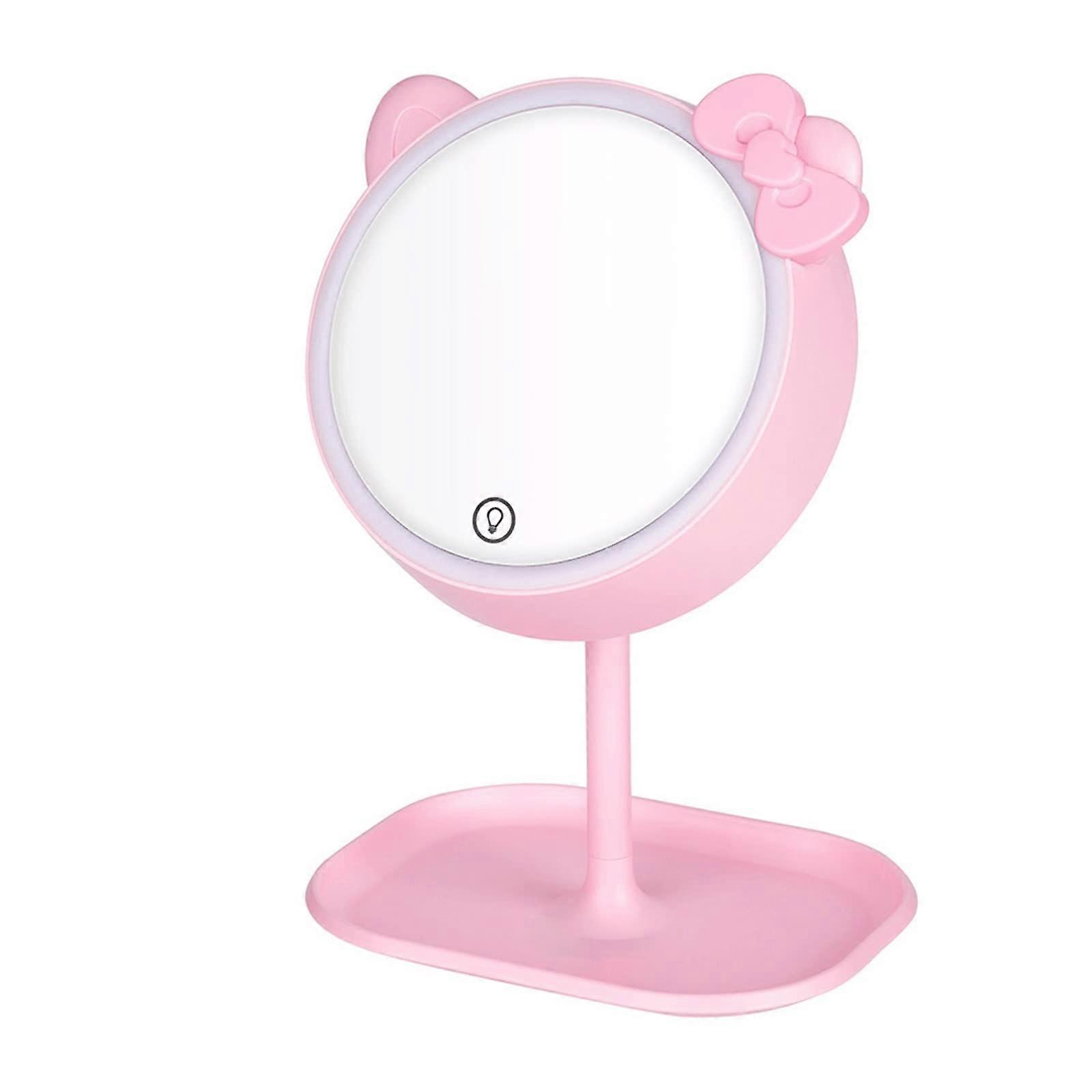 LED Makeup Mirror with Lights, 3X Magnification, 360° Rotating, Touch Control, Foldable Design