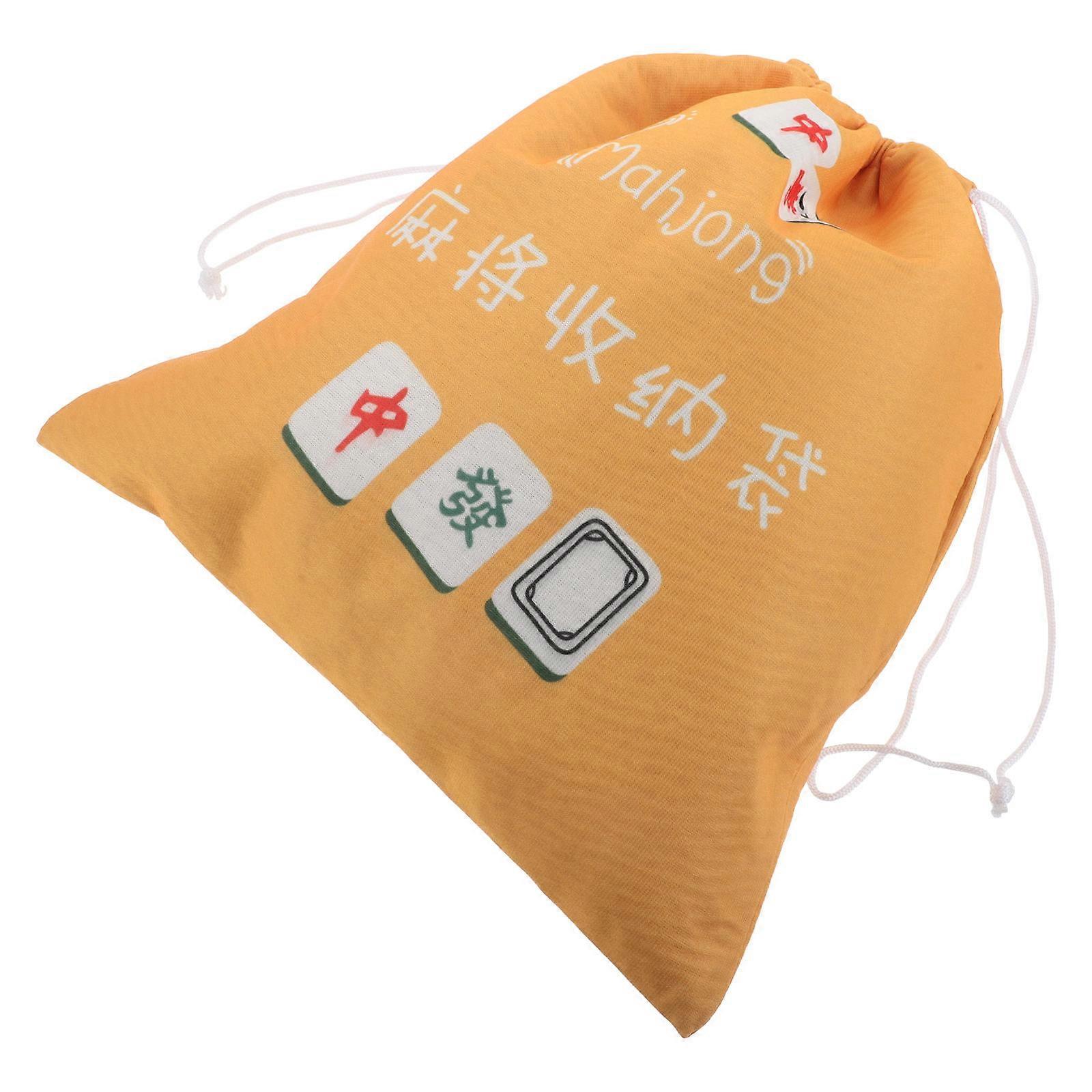 Large Mahjong Drawstring Bag Fabric Storage Pouch for Tile Protection
