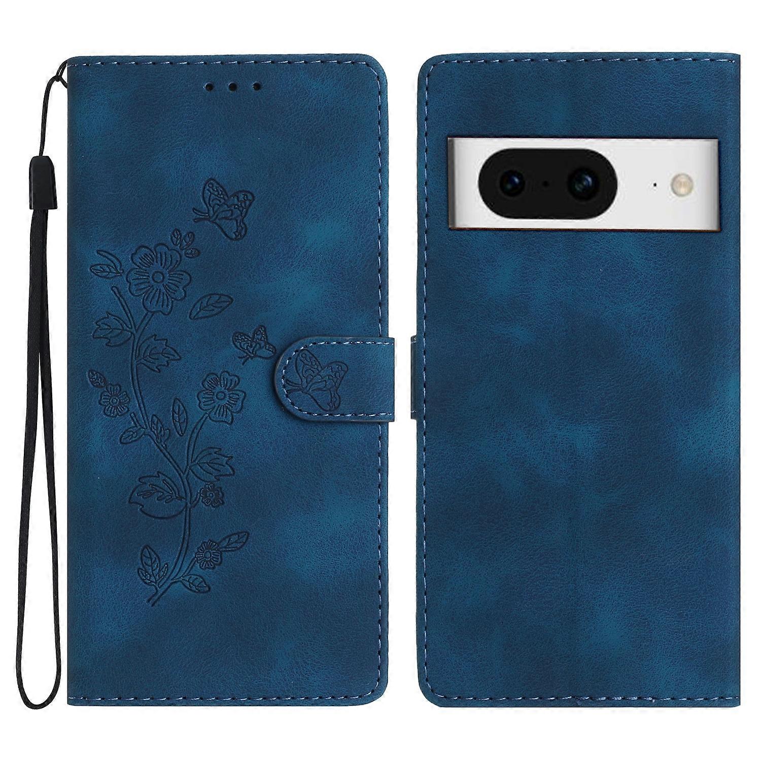 Flower Butterfly Embossing Pattern Leather Phone Case
