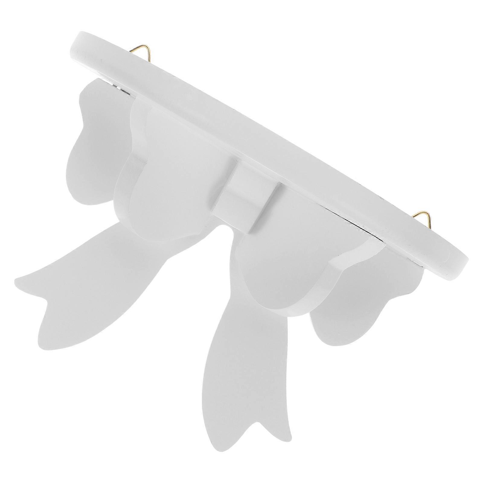 Wall-Mounted Wooden Floating Shelf for Storage Nordic Style White