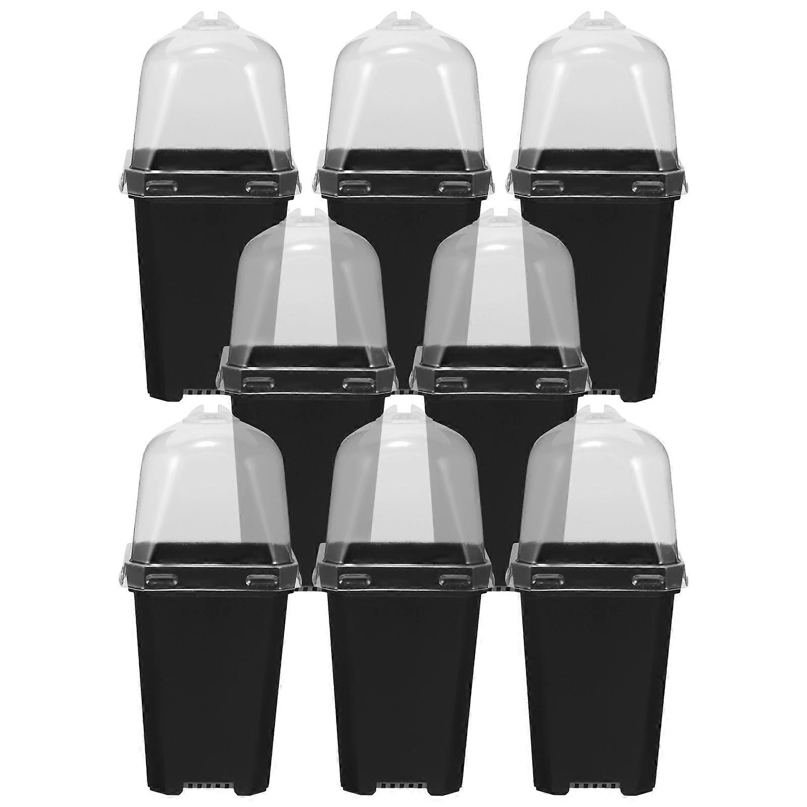 Nursery Planter Plastic Pots for Planting 4Sets with Dome Covers