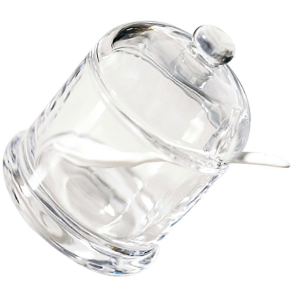 Seasoning Container Glass Storage Jar for Kitchen Use 2Pcs Transparent Set