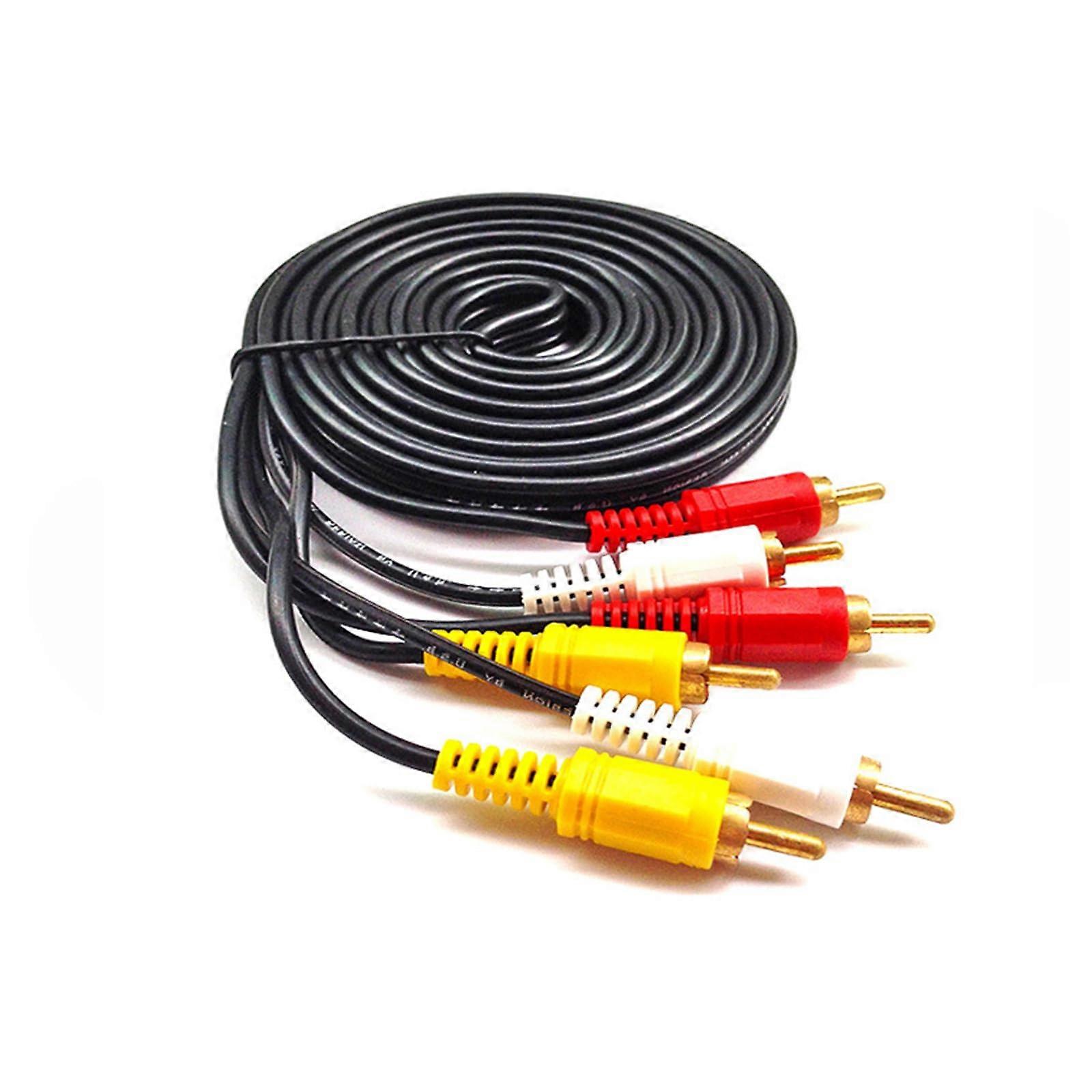 3RCA To 3RCA Composite Video And Audio Cable For DVDs HDTV Gold Plated RCA Connectors
