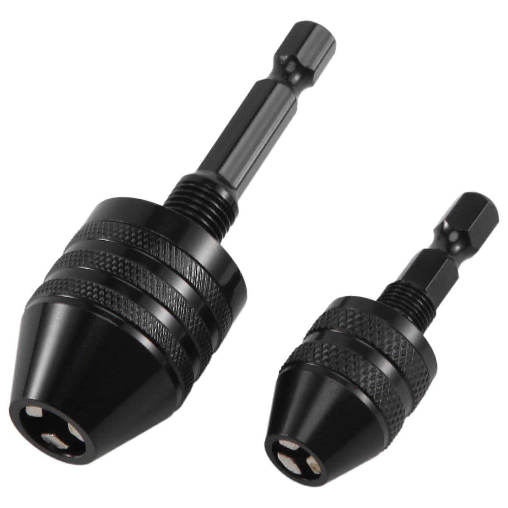 2Pcs Hex Shank Keyless Drill Chuck Adapter, Quick Change Converter for Cordless Screwdriver 0.68mm 0.33.6mm