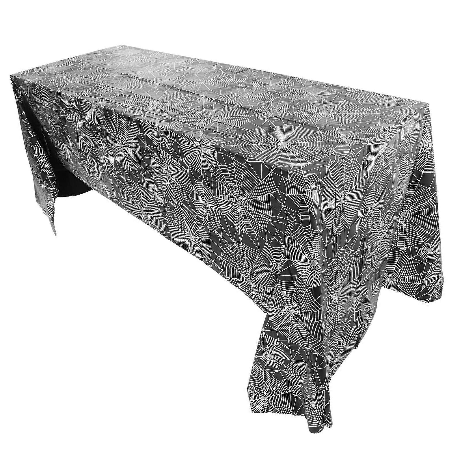 Halloween Dinner Tablecloth Spider Web Pattern for 4Pcs Disposable Use