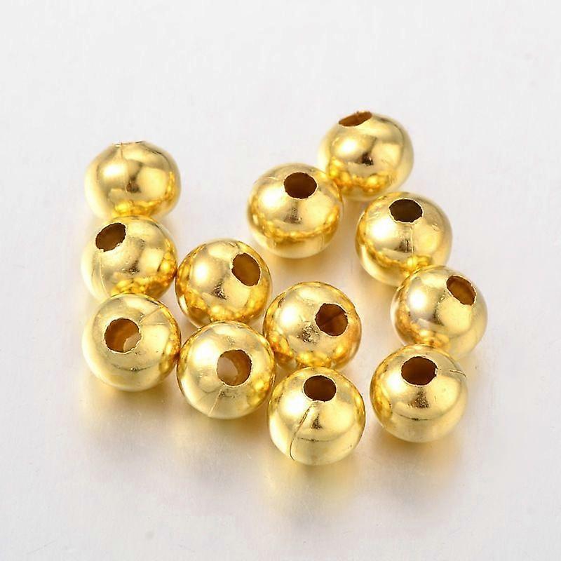 Iron Beads Round Golden 8mm Hole: 2.5~3mm