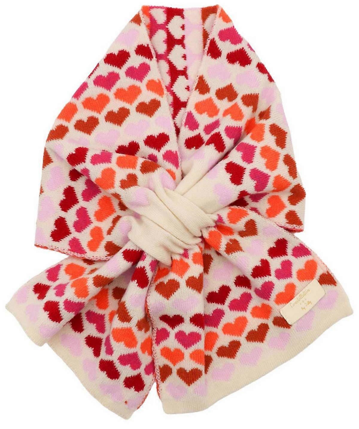 Zelly Hearts Pull Through Scarf - Pink/Red