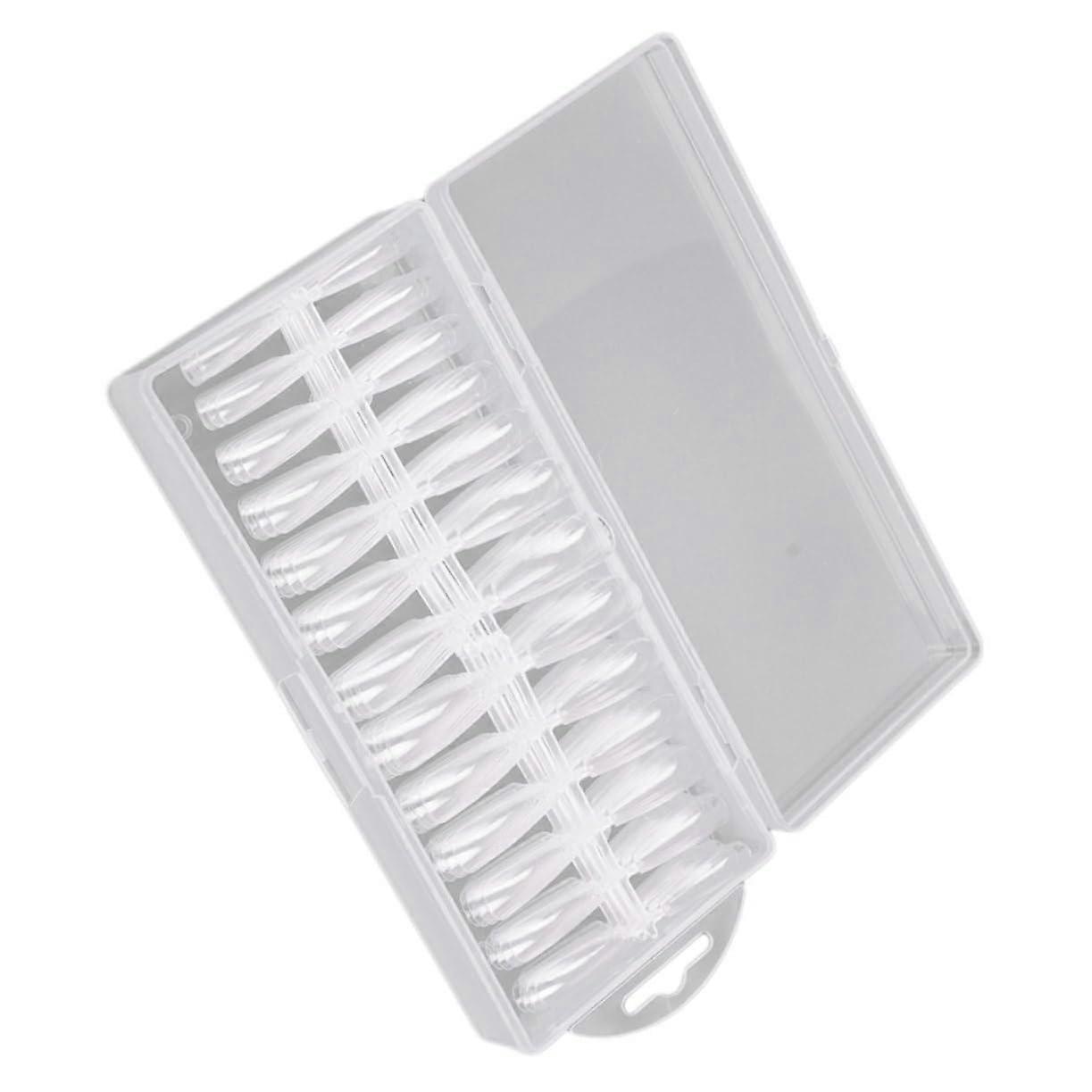 Clear Full Cover Acrylic False Nail Tips Long Ballet Shape Durable Transparent for DIY Manicure