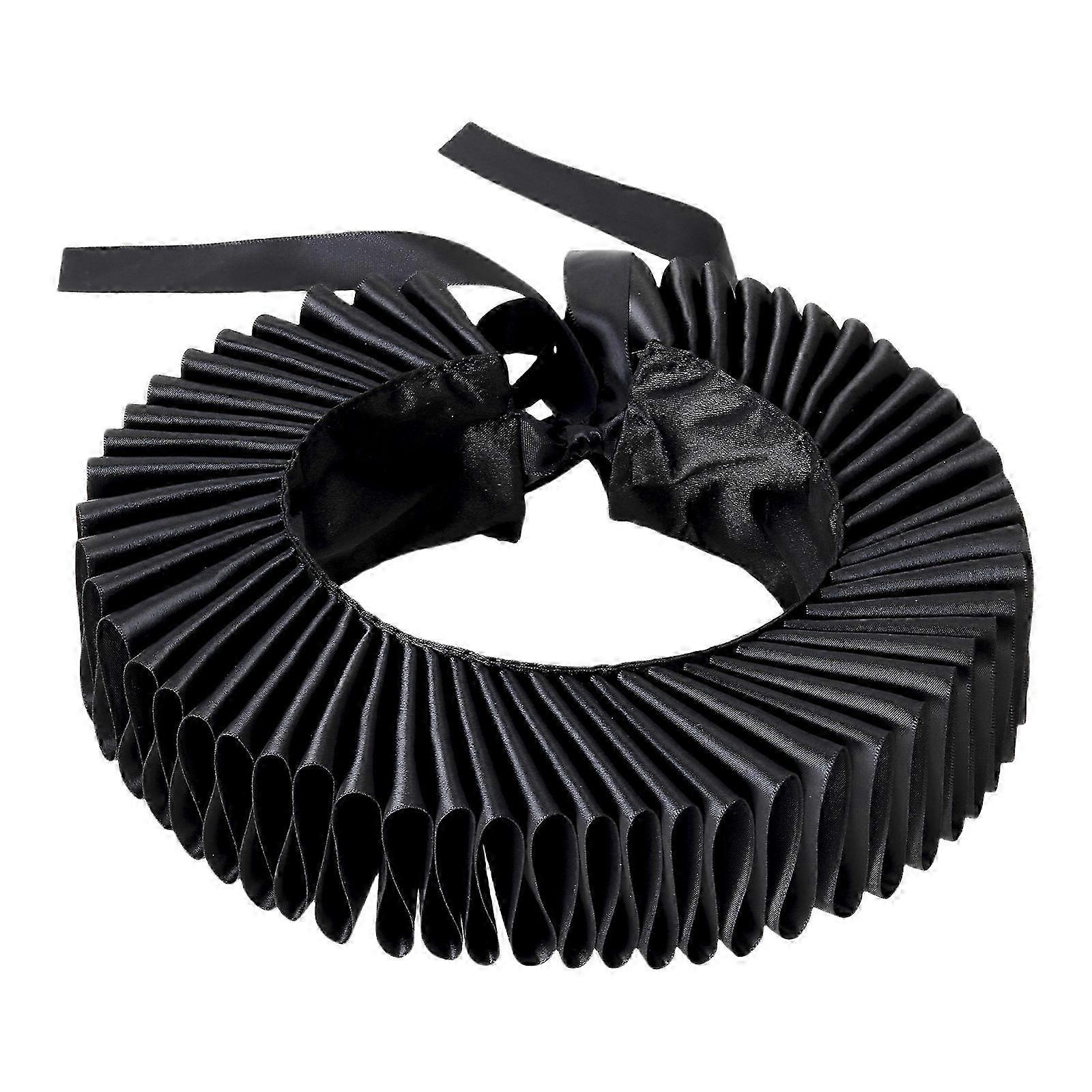 Renaissances Styles Ruffle Collar Steampunk Layered Neck Wrap Cosplay Collar For Historical Reenactments And Fancy Dress White