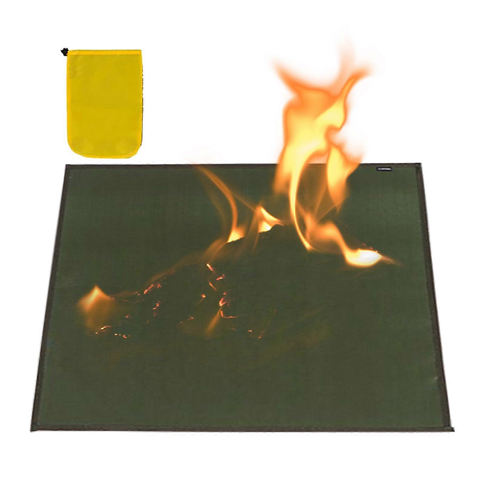 Fireproof Grill Mat for BBQ and Fire Pit, Reusable Heat Resistant Patio and Camping Surface Protector