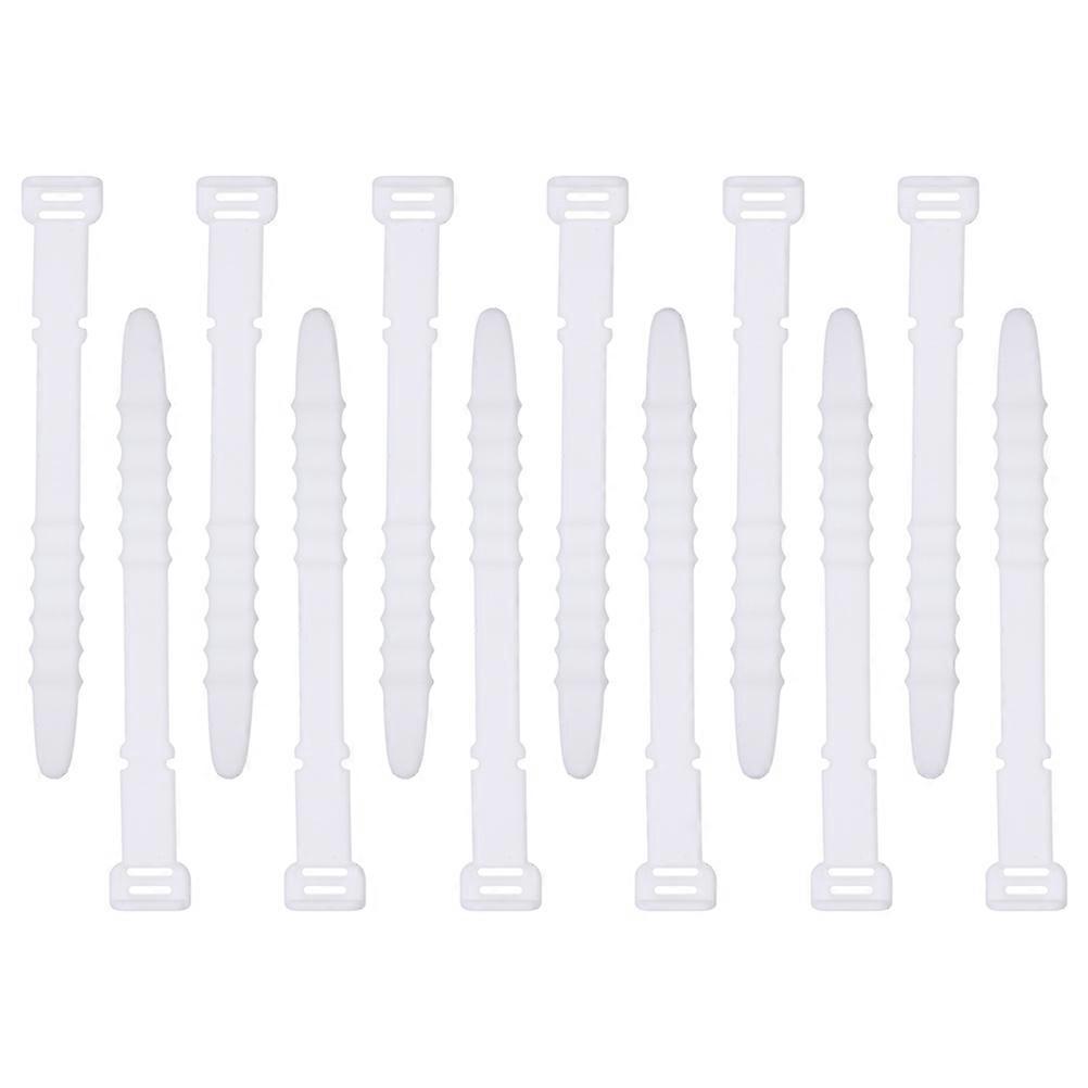 Silicone Cable Winders for Headset Cord Management 12Pcs White Pack