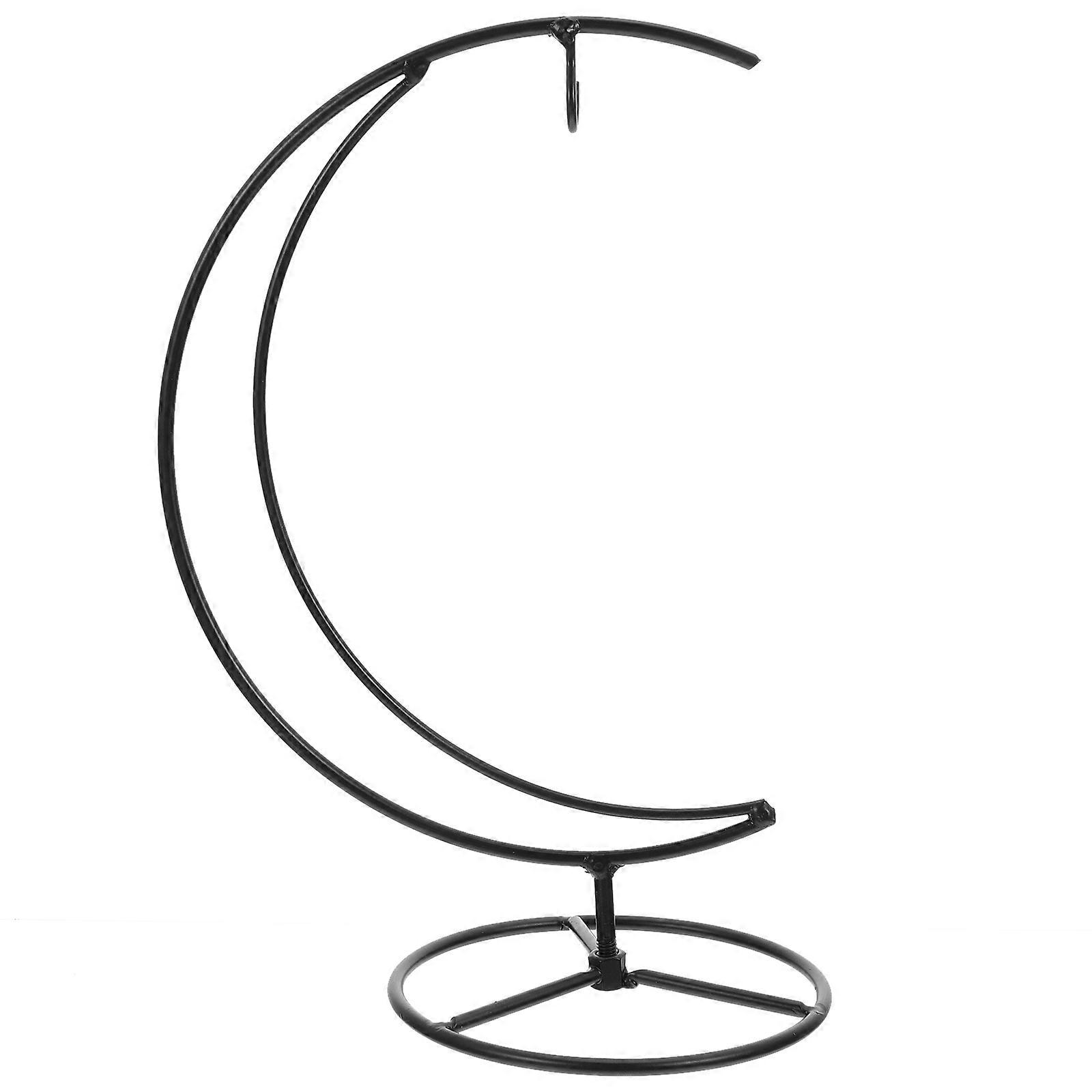 Moon-Shaped Hanging Rack Iron Frame Hanging Stand for Decor Use 1Pcs