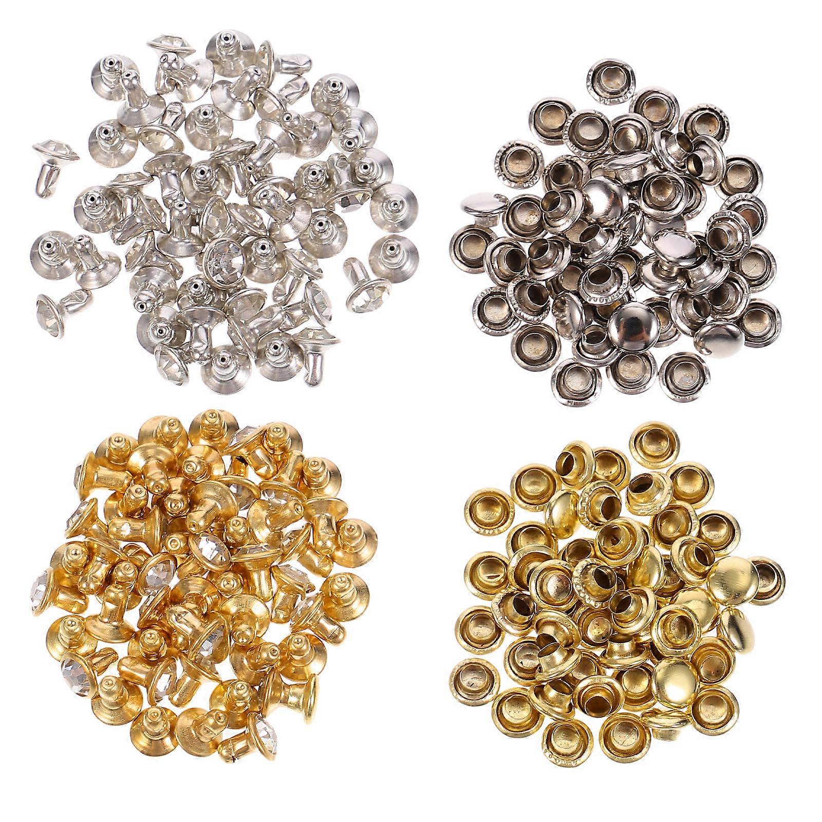 Assorted Color Bag Studs Glass Rhinestone Studs for Decoration 100Pcs Set