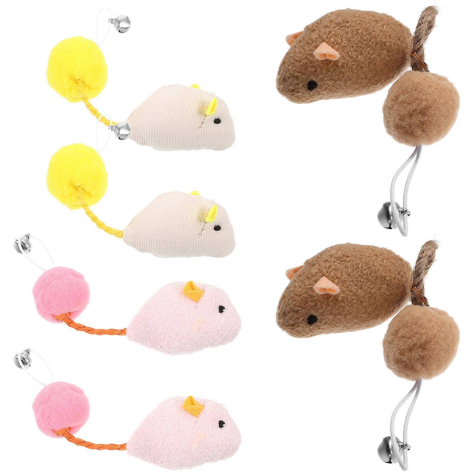 Cat Teasing Toy Plush Mouse for Scratching and Playing 6Pcs Set