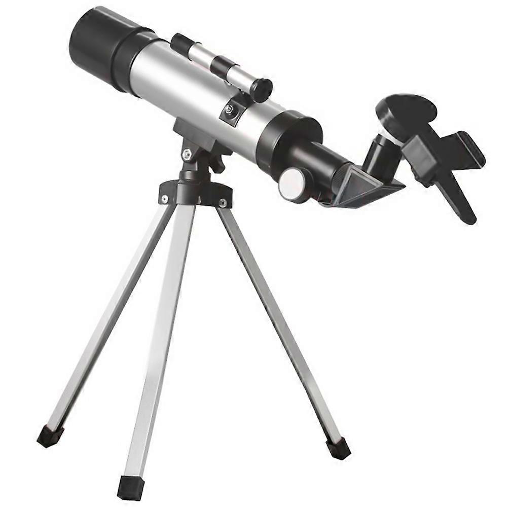Silver Refracting Telescope Astronomical Telescope for Watching Use 2Sets with Tripod