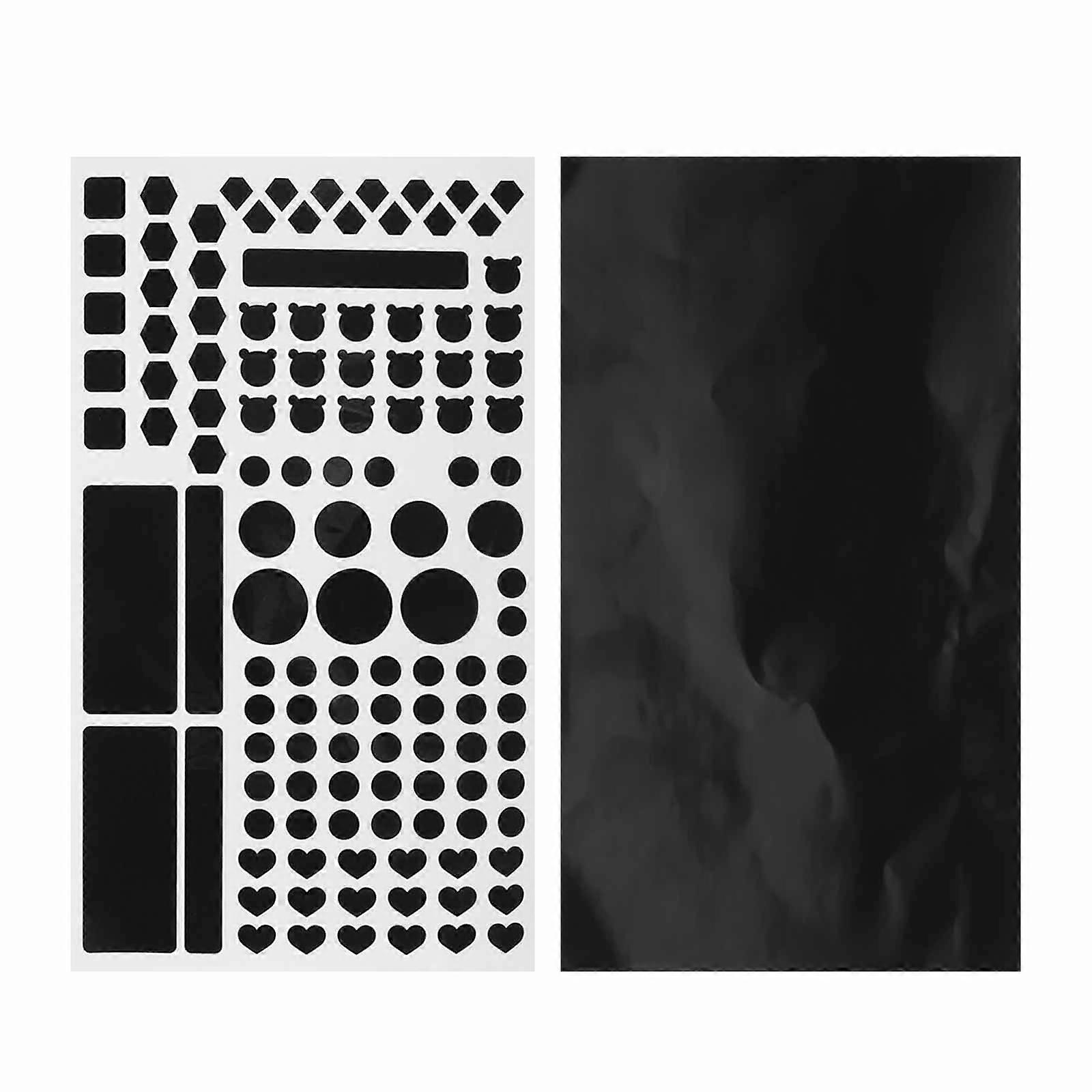 Black LED Light Blocking Stickers Paper for Home Use 2 Sheets Adhesive