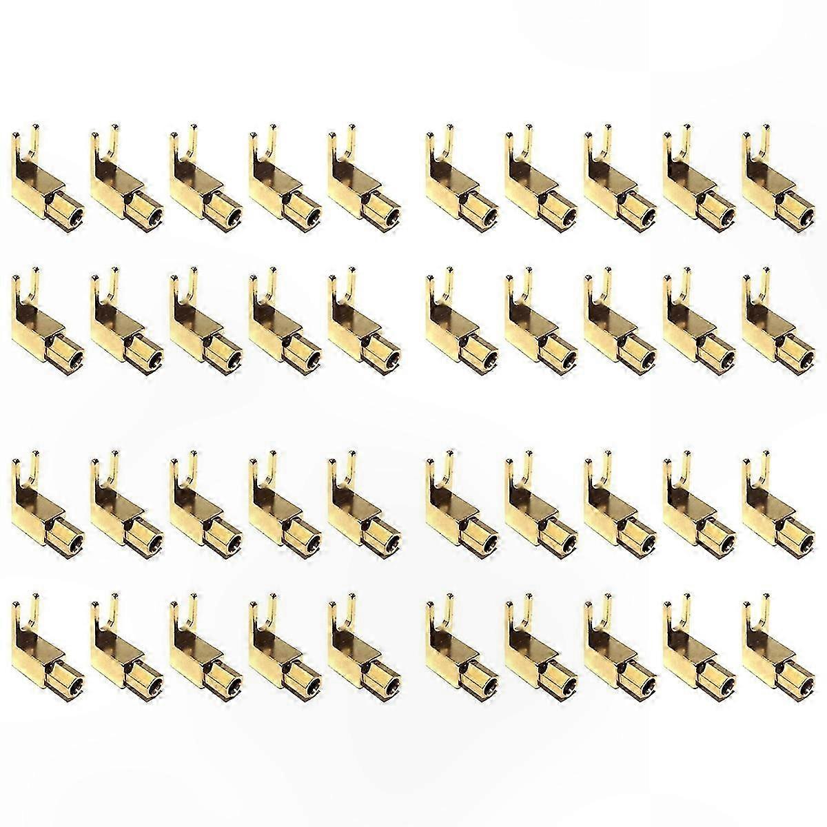 4mm Banana Plug Socket with Right Angle Spade Fork Connector for Speakers and Binding Posts