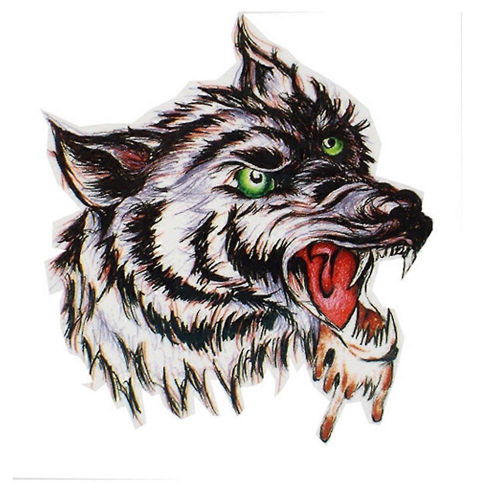 Waterproof Wolf Head Totem Temporary Tattoos for Men with Realistic Ink and Scar Coverage