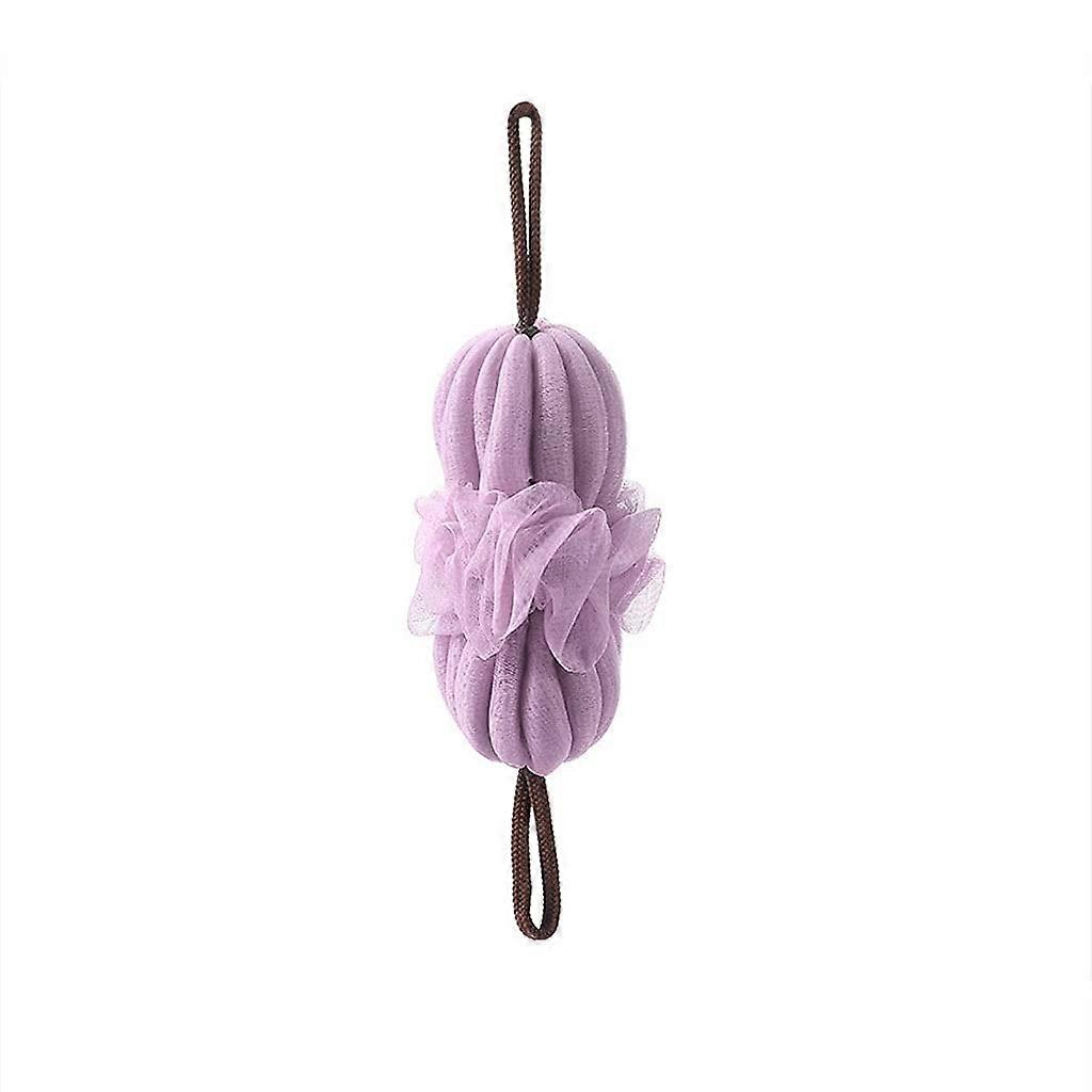 Exfoliating Back Scrubber with Long Stretchable Handle, Purple Shower Loofah for Deep Cleaning