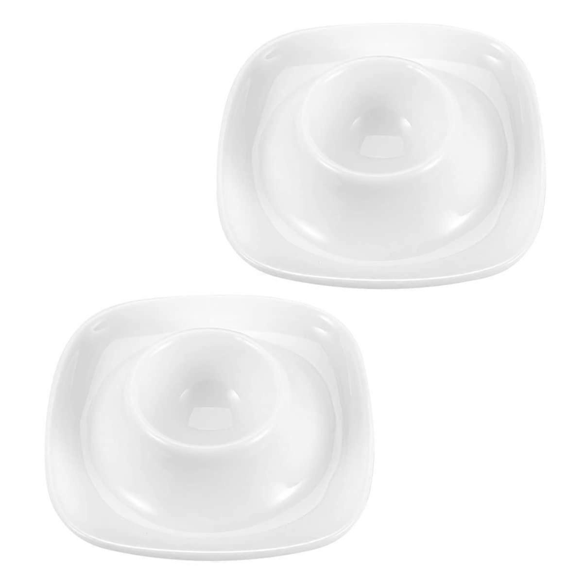 Ceramic Egg Cups and Egg Holder Set 2pcs Durable Porcelain for Soft Boiled Eggs Breakfast