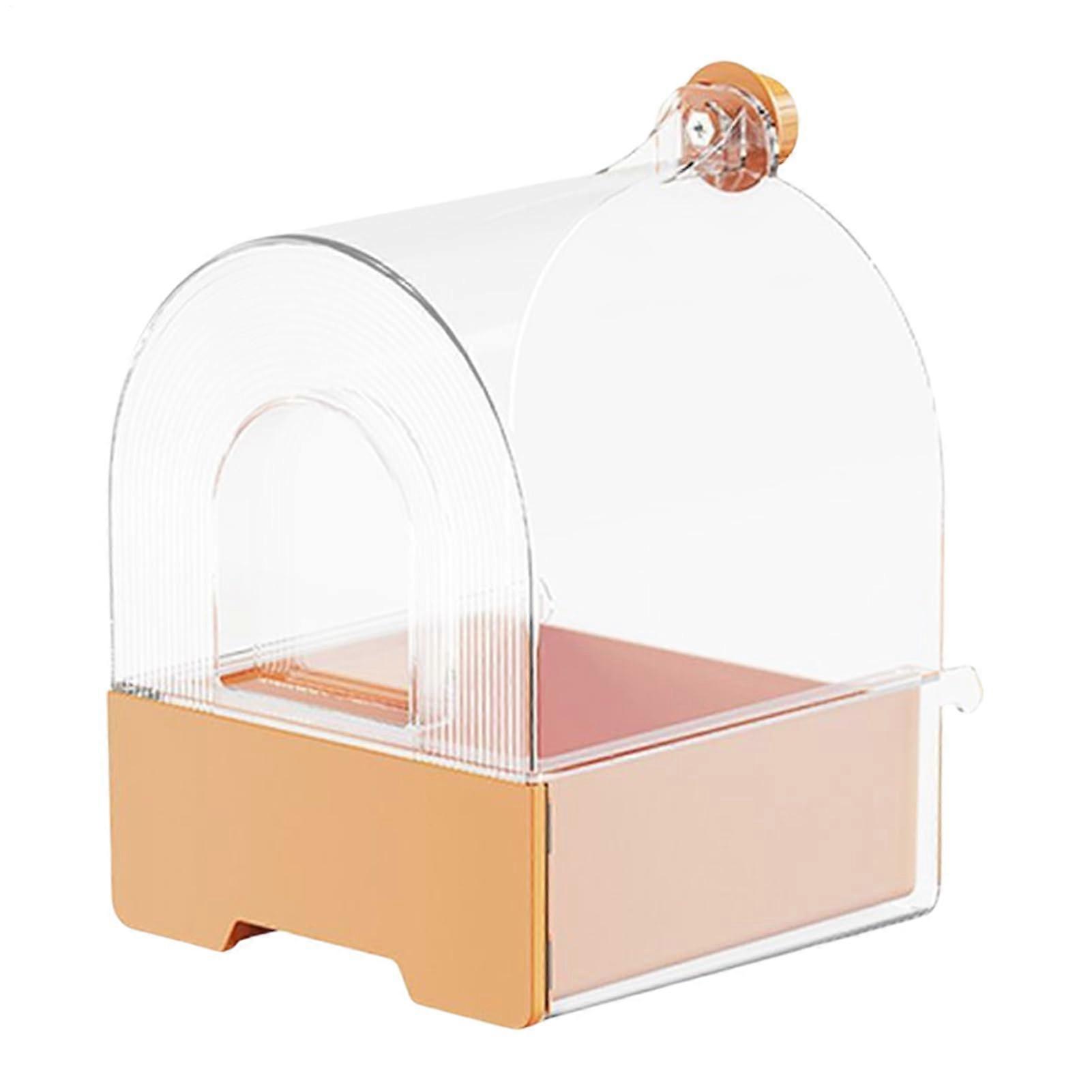 Bird Bath Cage with LeakProof Shallow Basin for Parakeets, Secure Cage Attachment, Orange