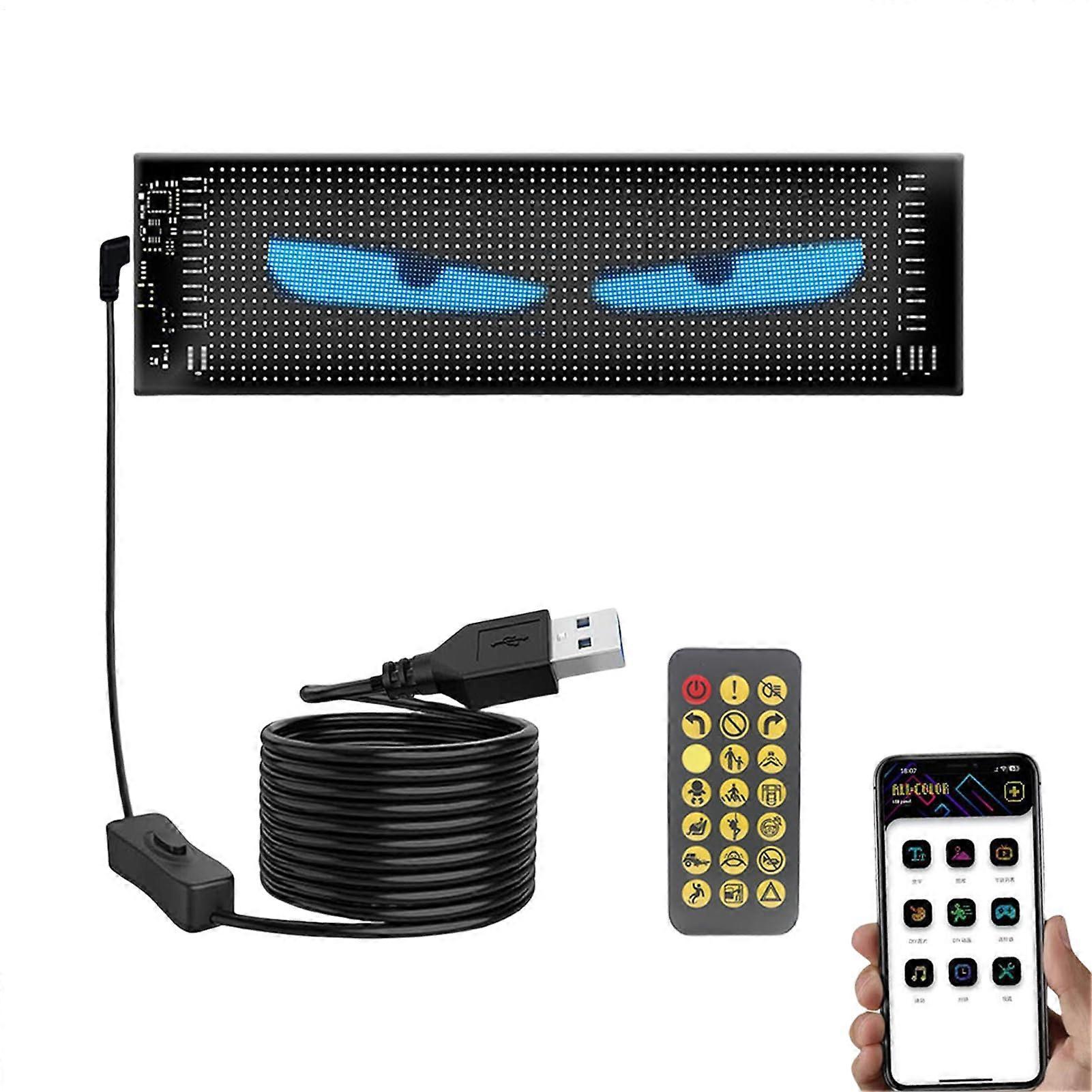 LED Car Sign Programmable RGB Display with App Control IP66 Waterproof for Vehicle Front Window