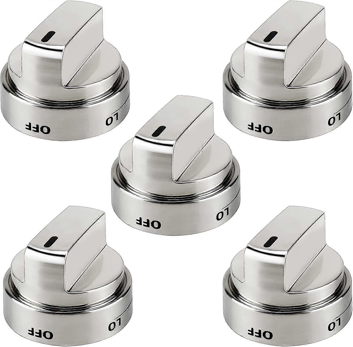 5 Pack Stainless Steel Stove Knobs WB03X24818 Durable Heat Resistant Replacement for GE