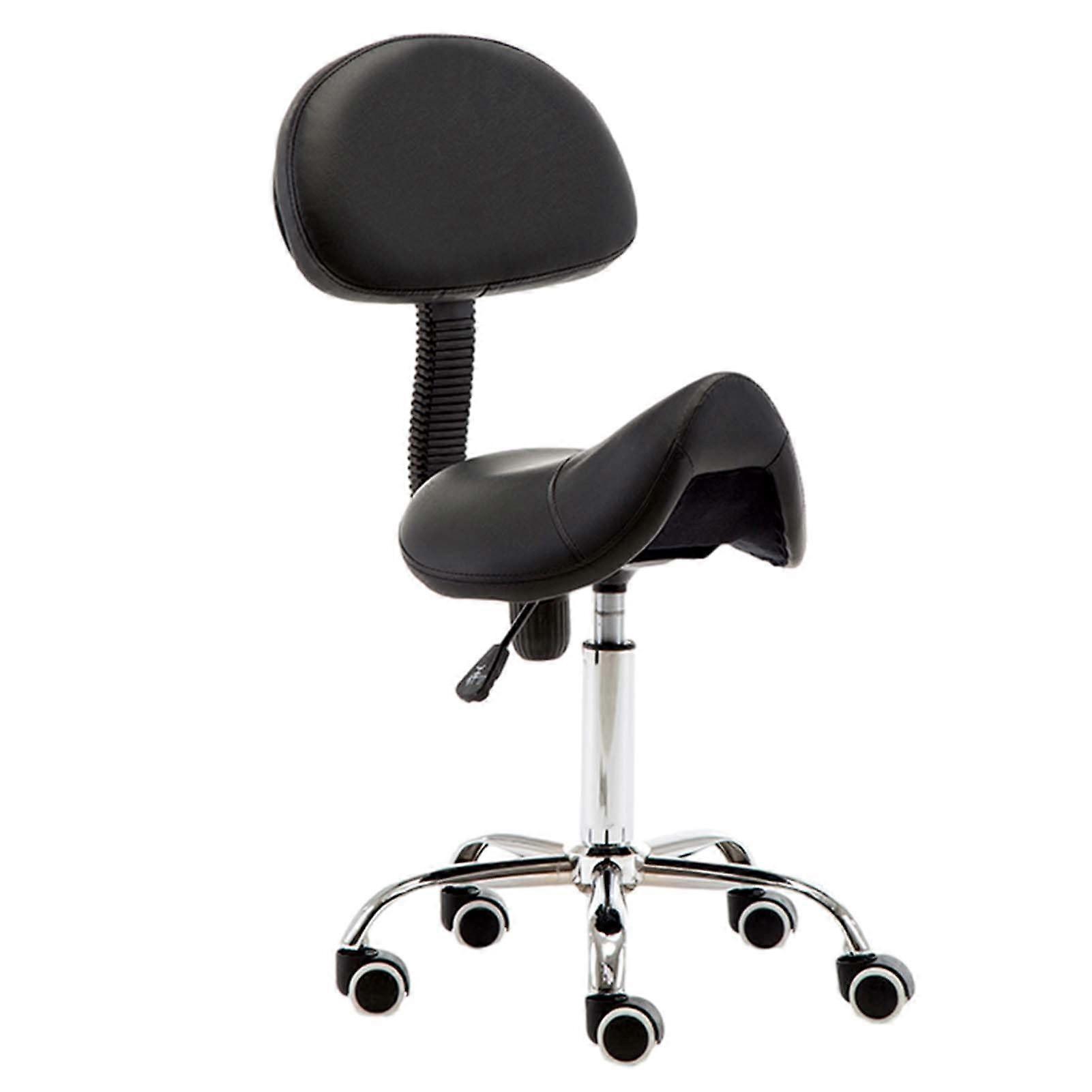 Ergonomic Saddle Chair with Back Support, Adjustable Rolling Stool for Dental, Salon and Office Use