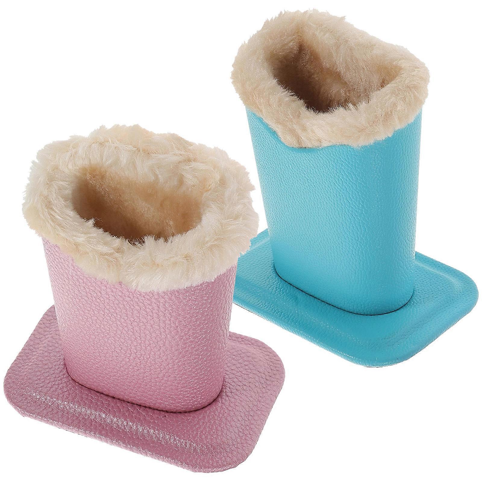 Eyeglass Holders Plush Lined PU Eyeglass Holder for Storage 2Pcs