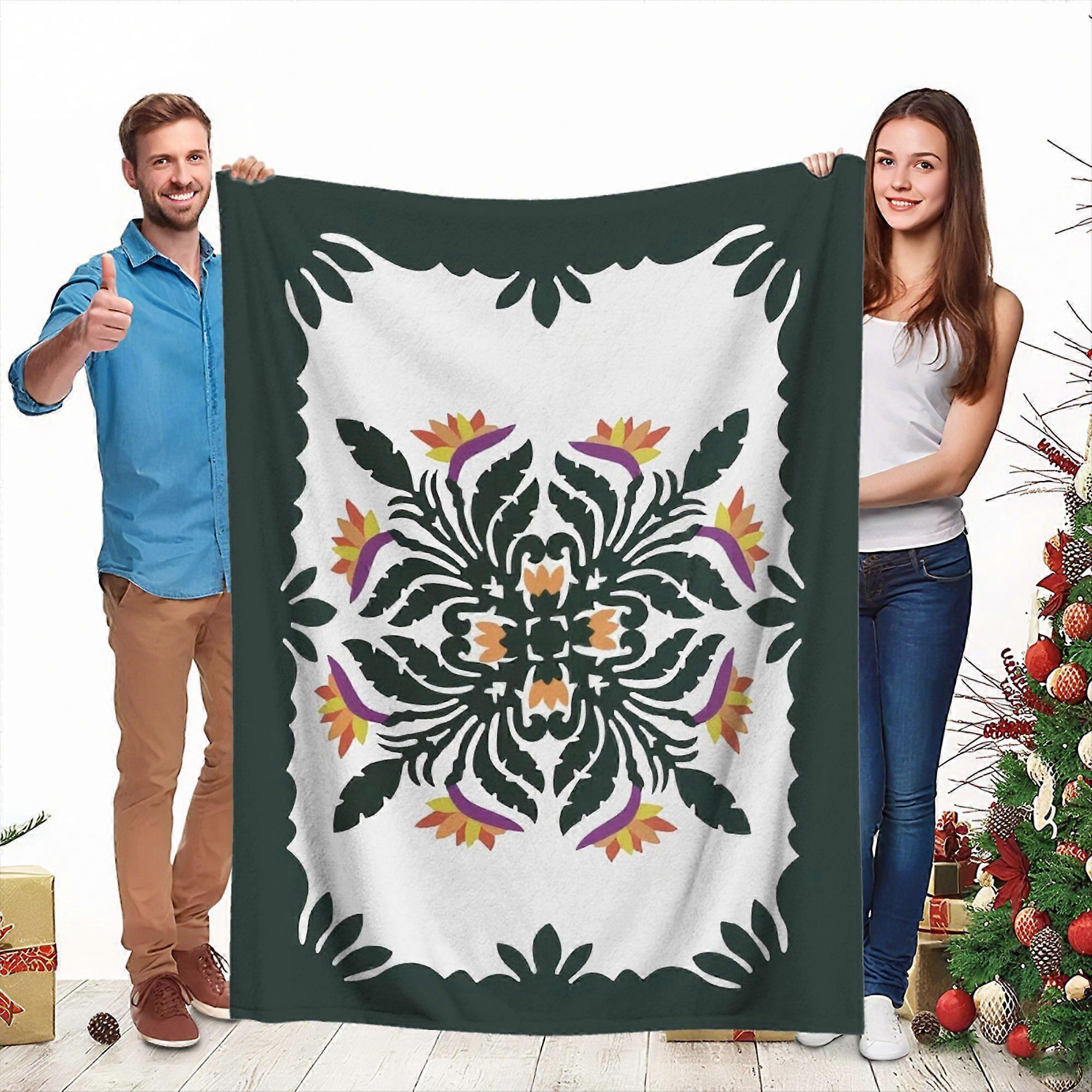 Soft Cozy Tropical Pattern Blanket  Contemporary Bold Tropical Foliage Bedspread Suitable for Sofa Bed