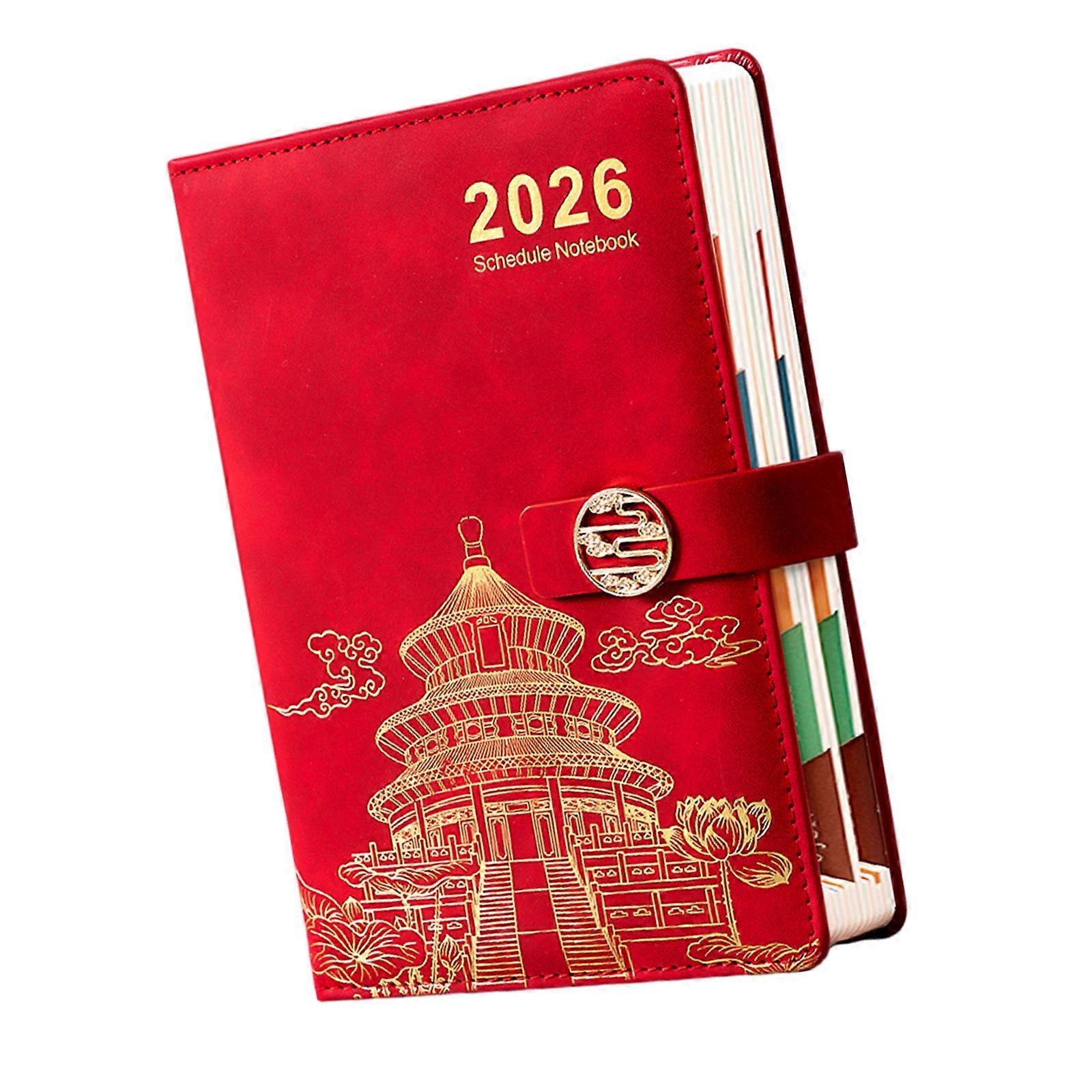 2026 Planner Journal Schedule Notebook Work Planner With Ergonomic Design For Daily Planning Time Management Efficiency  Red