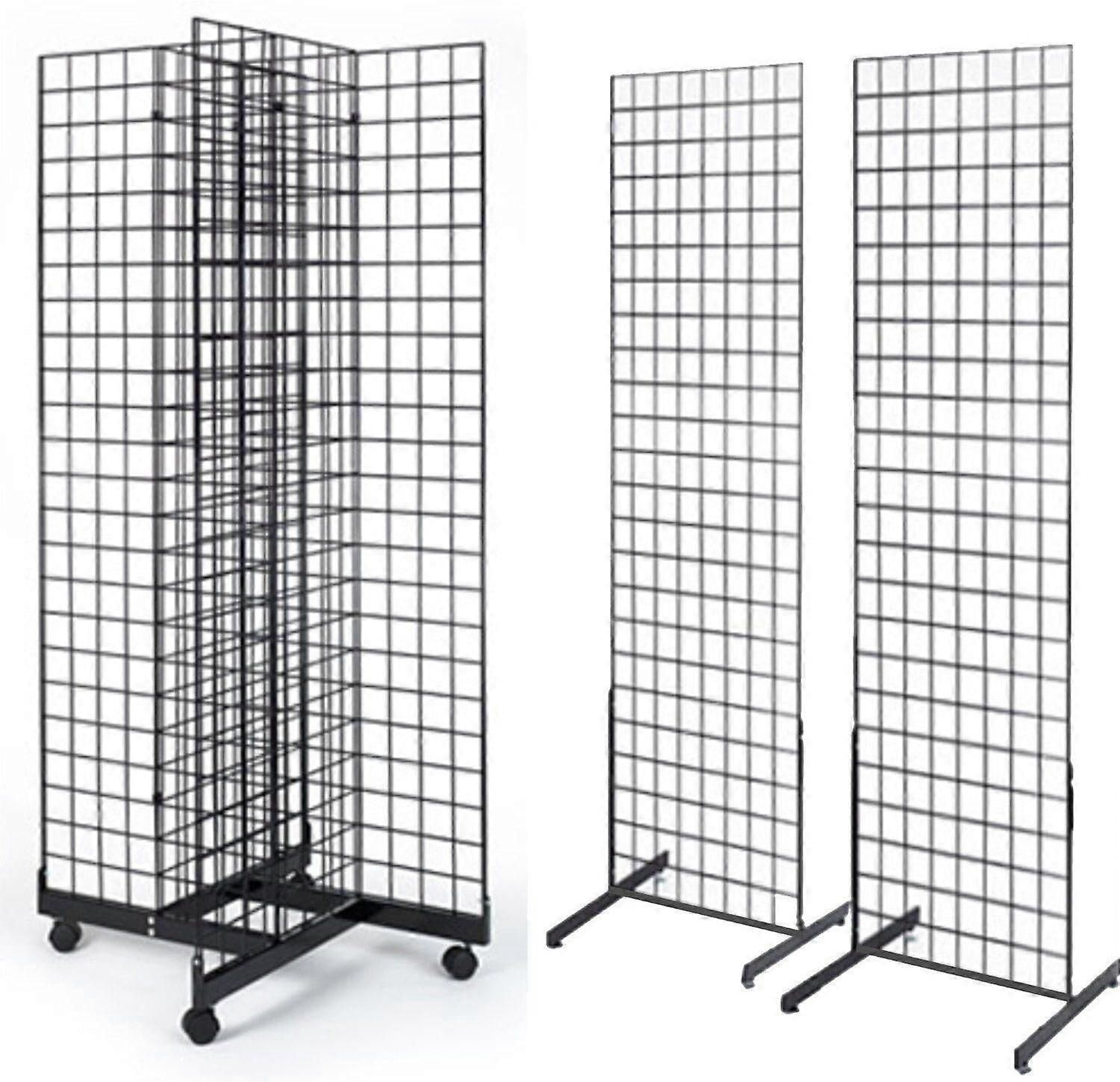 2x6 Black Grid Display Panel for Retail, Wire Grid Wall Panel with Versatile Hanging Options