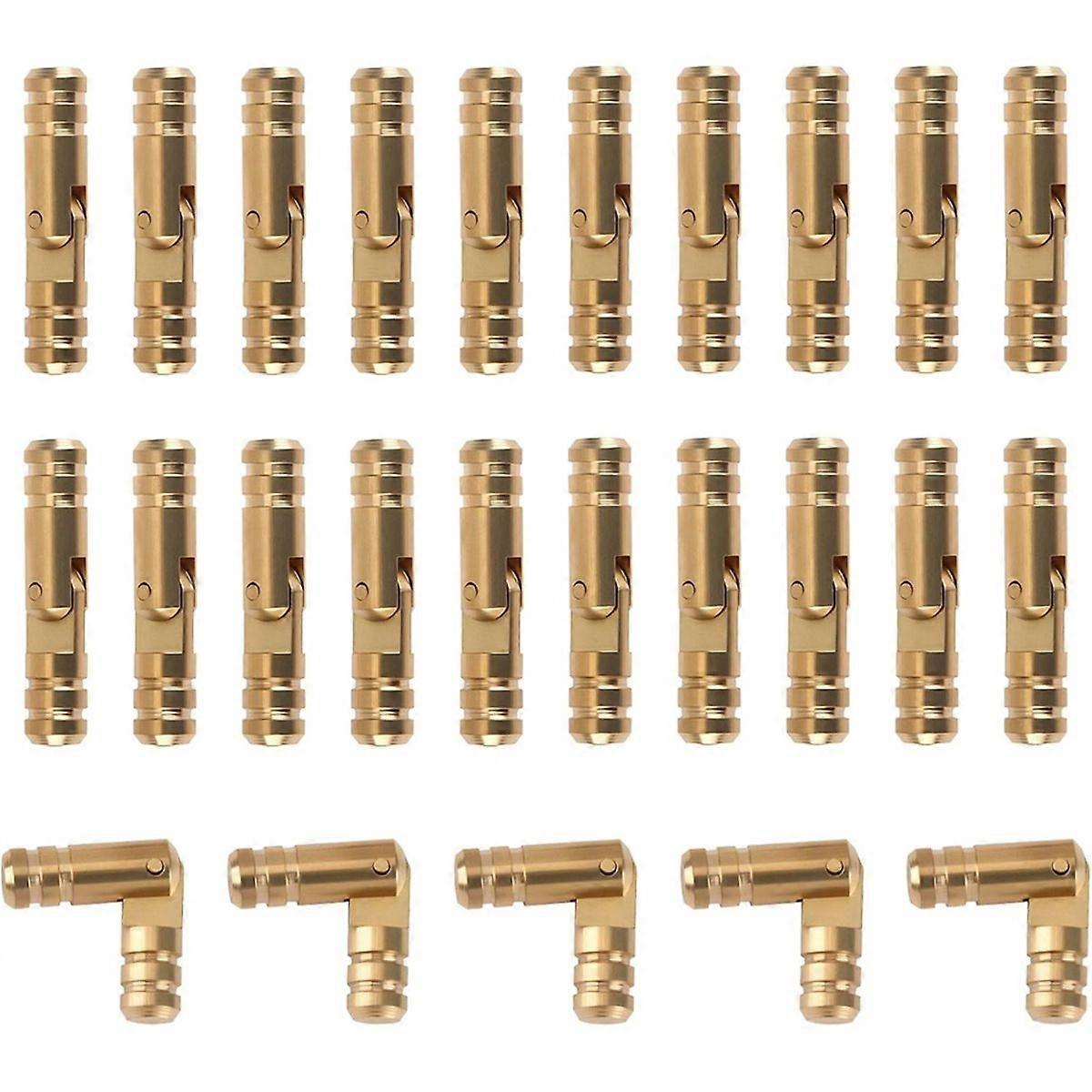 25 Pcs Brass Hidden Cylinder Hinges